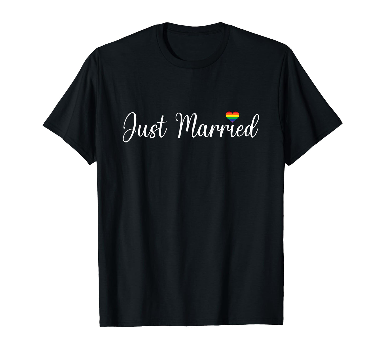 180g pure cotton round neck single side printed T-shirt, just married LGBTQ gay wedding lesbian bride gay husband T-shirt, casual T-shirt for men and women, perfect T-shirt for holiday gift, Christmas gift, 2025 gift, New Year gift