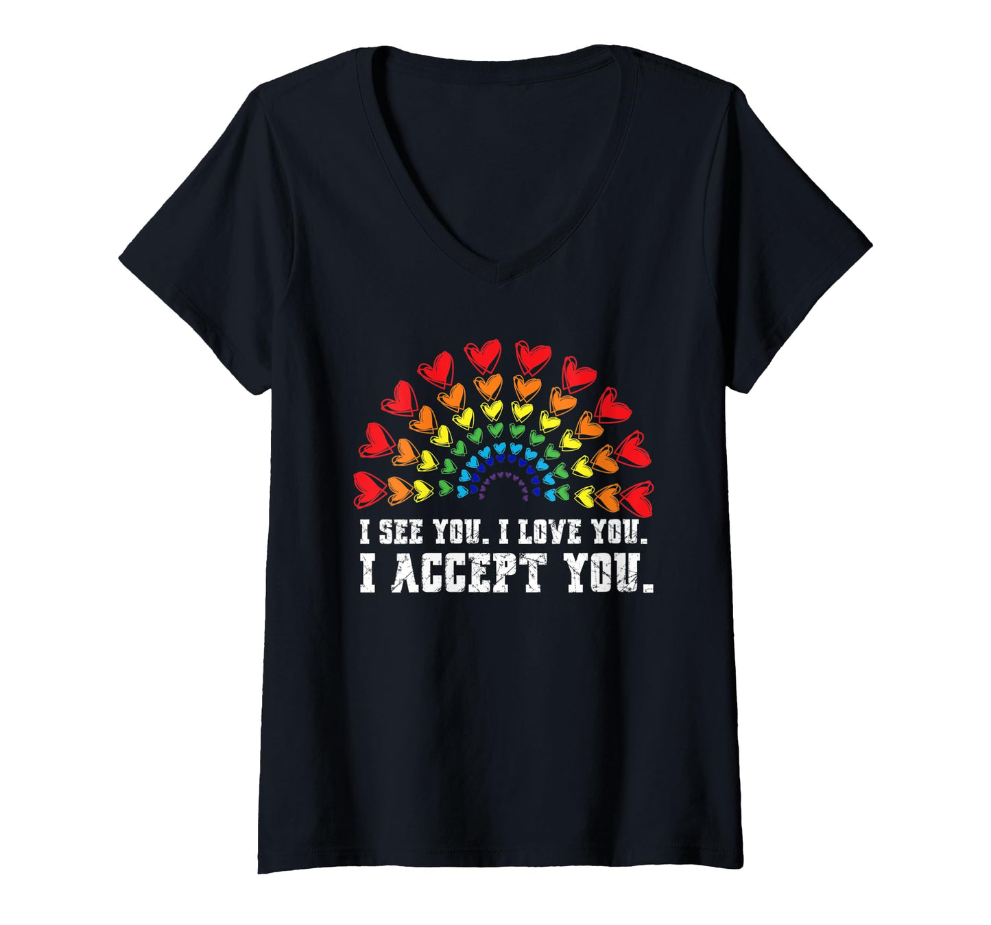 180g pure cotton round neck single-sided printed T-shirt, women's I understand I love you I accept you LGBTQ Ally gay pride V-neck T-shirt, casual T-shirts for men and women, perfect T-shirt for holiday gifts, Christmas gifts, 2025 gifts, New Year gifts