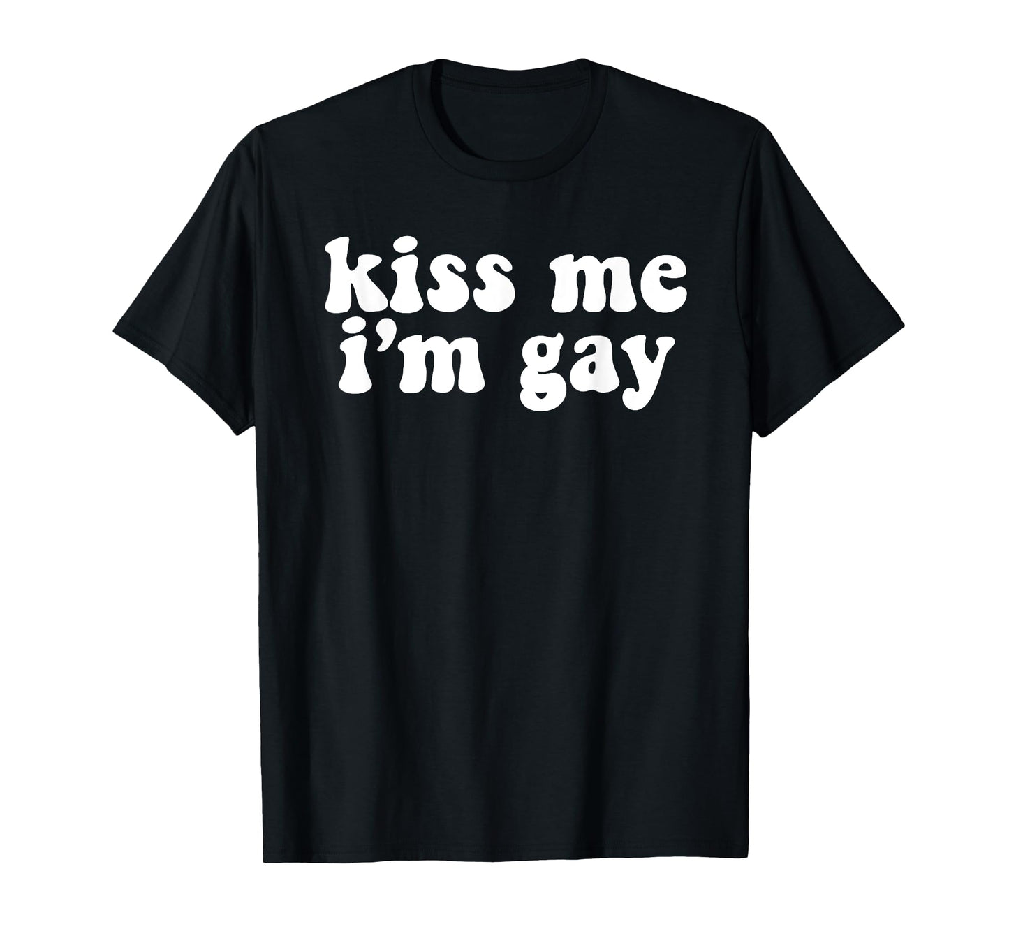 180g Cotton Round Neck Single Side Printed T-shirt, Kiss Me I'm Gay Funny LGBT Meme St. Patrick's Day Meme T-shirt, Casual T-shirt for Men and Women, Perfect T-shirt for Holiday Gifts, Christmas Gifts, 2025 Gifts, New Year Gifts
