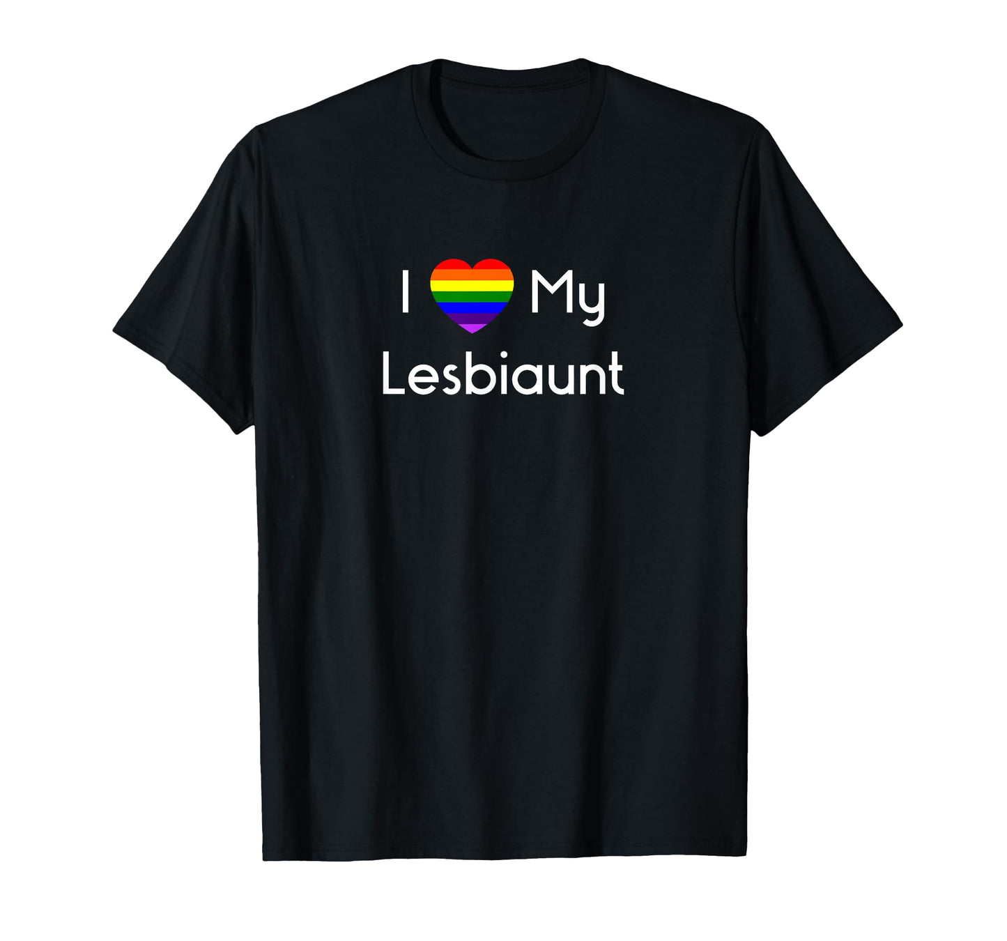 180g pure cotton round neck single side printed t-shirt, I love my lesbiaunt rainbow heart gay pride t-shirt, casual t-shirt for men and women, perfect t-shirt for holiday gift, Christmas gift, 2025 gift, New Year gift