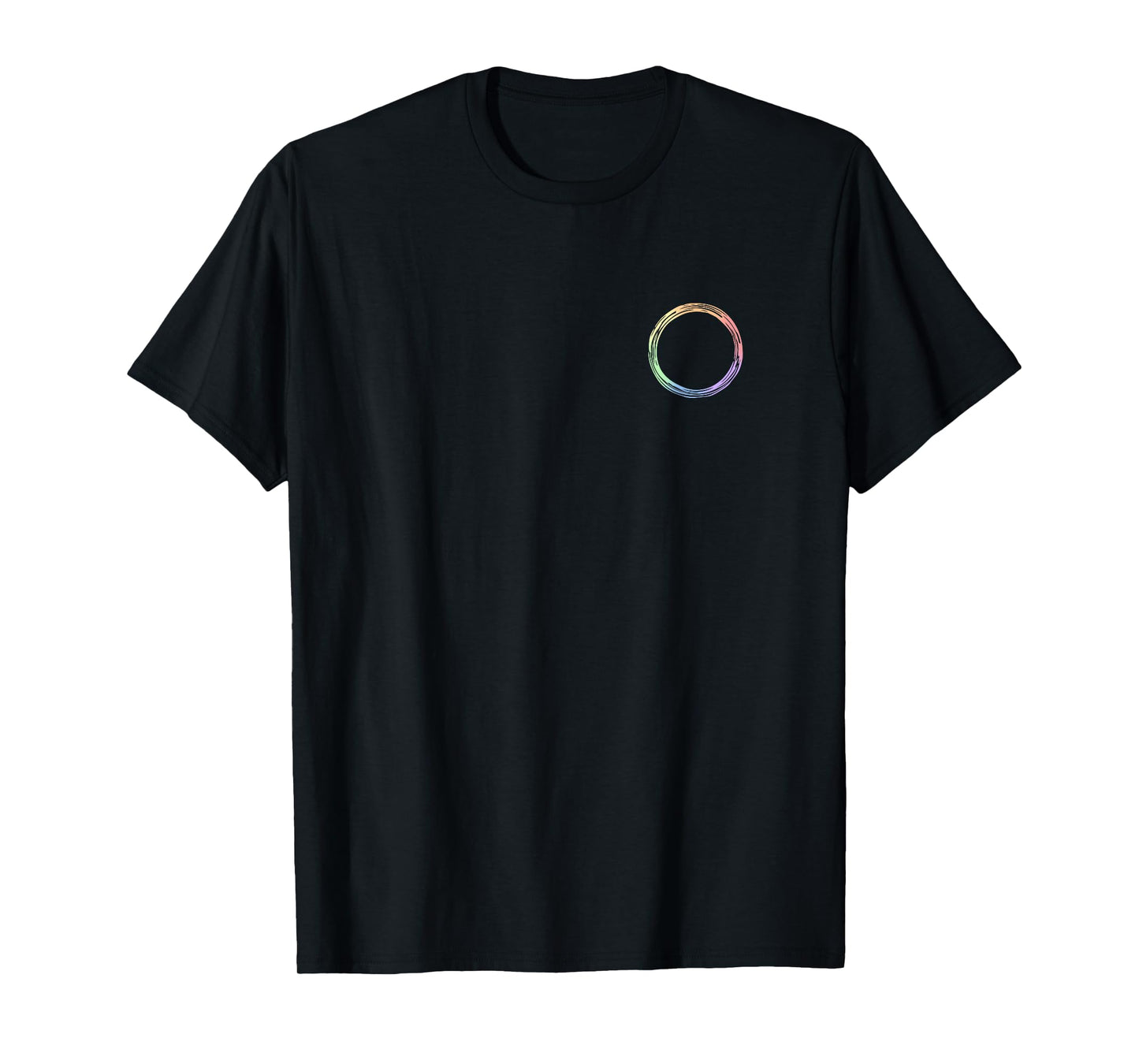 180g pure cotton round neck single side printed T-shirt, pastel rainbow circle subtle pride LGBT gay rights equality T-shirt, casual T-shirt for men and women, perfect T-shirt for holiday gifts, Christmas gifts, 2025 gifts, New Year gifts