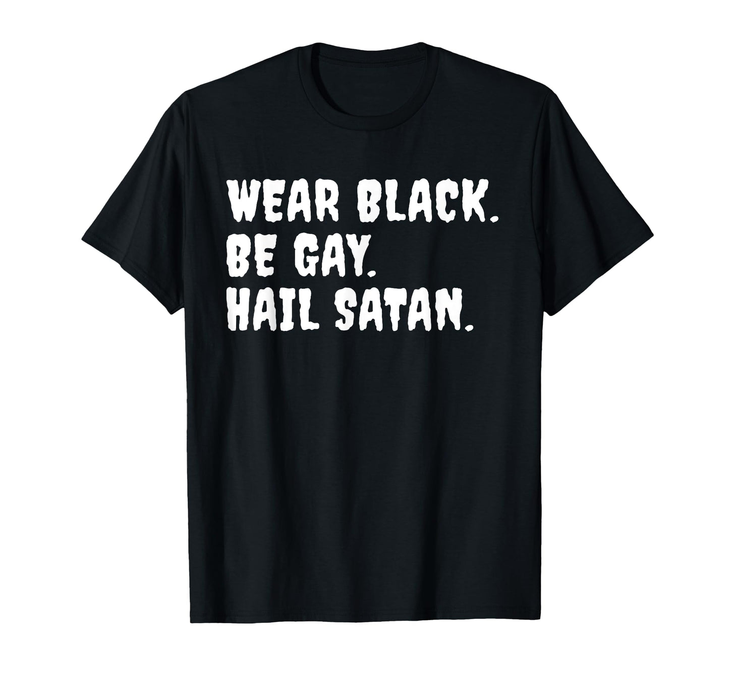 180g pure cotton round neck single side printed t-shirt, wear black. Be a gay. Salute to Satan - Funny mysterious devil humor t-shirt, casual t-shirt for men and women, perfect t-shirt for holiday gifts, Christmas gifts, 2025 gifts, New Year gifts