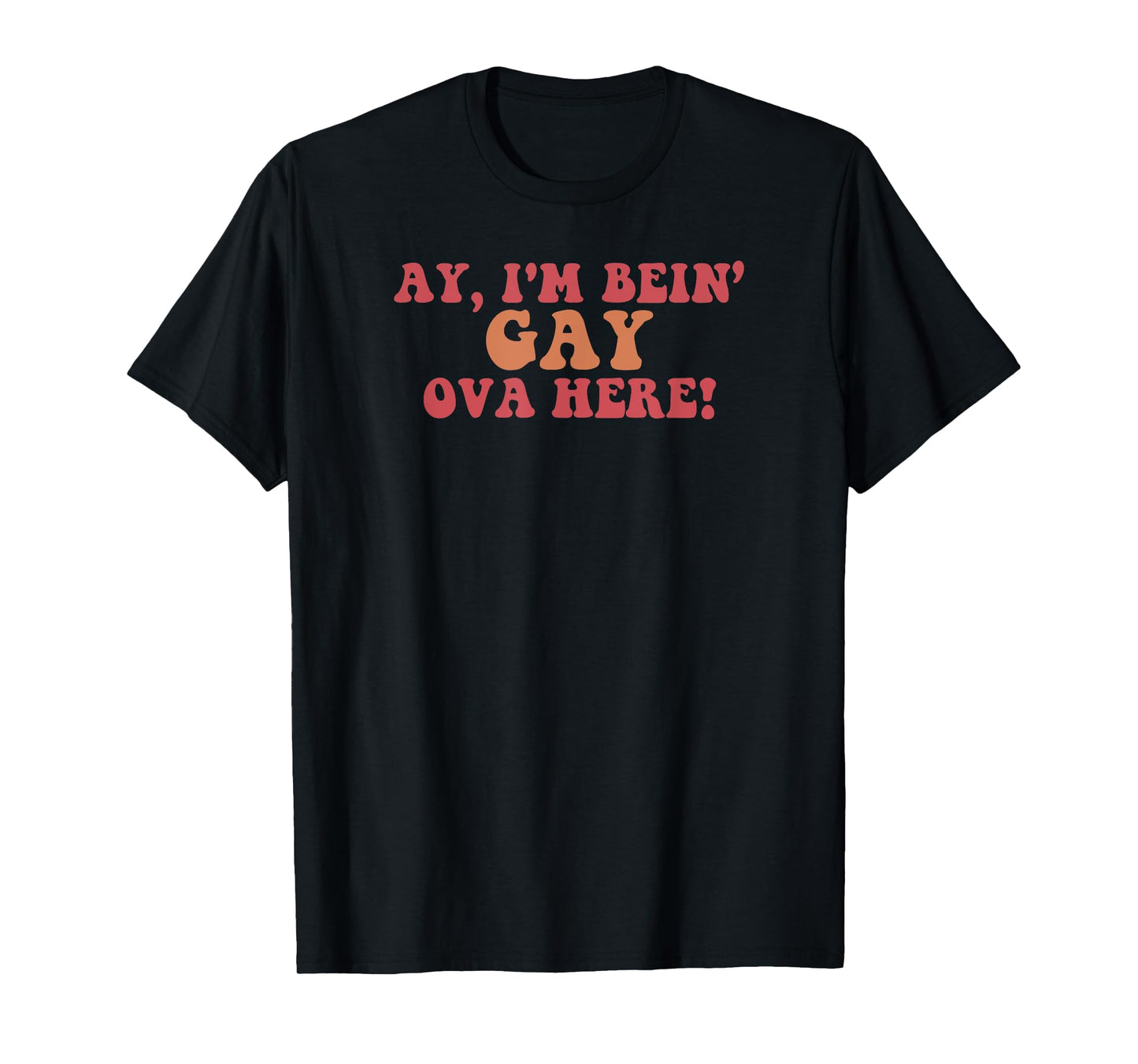 180g pure cotton round neck single side printed t-shirt, men's funny "hey, I'm gay here" shirt funny saying t-shirt, casual t-shirt for men and women, perfect t-shirt for holiday gifts, Christmas gifts, 2025 gifts, New Year gifts