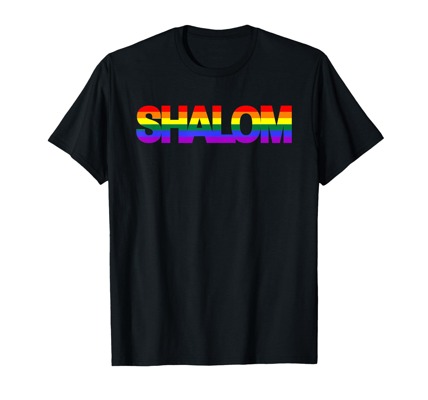 180g pure cotton round neck single side printed t-shirt, Shalom gay pride rainbow flag Jewish LGBTQIA t-shirt, casual t-shirt for men and women, perfect t-shirt for holiday gift, Christmas gift, 2025 gift, New Year gift
