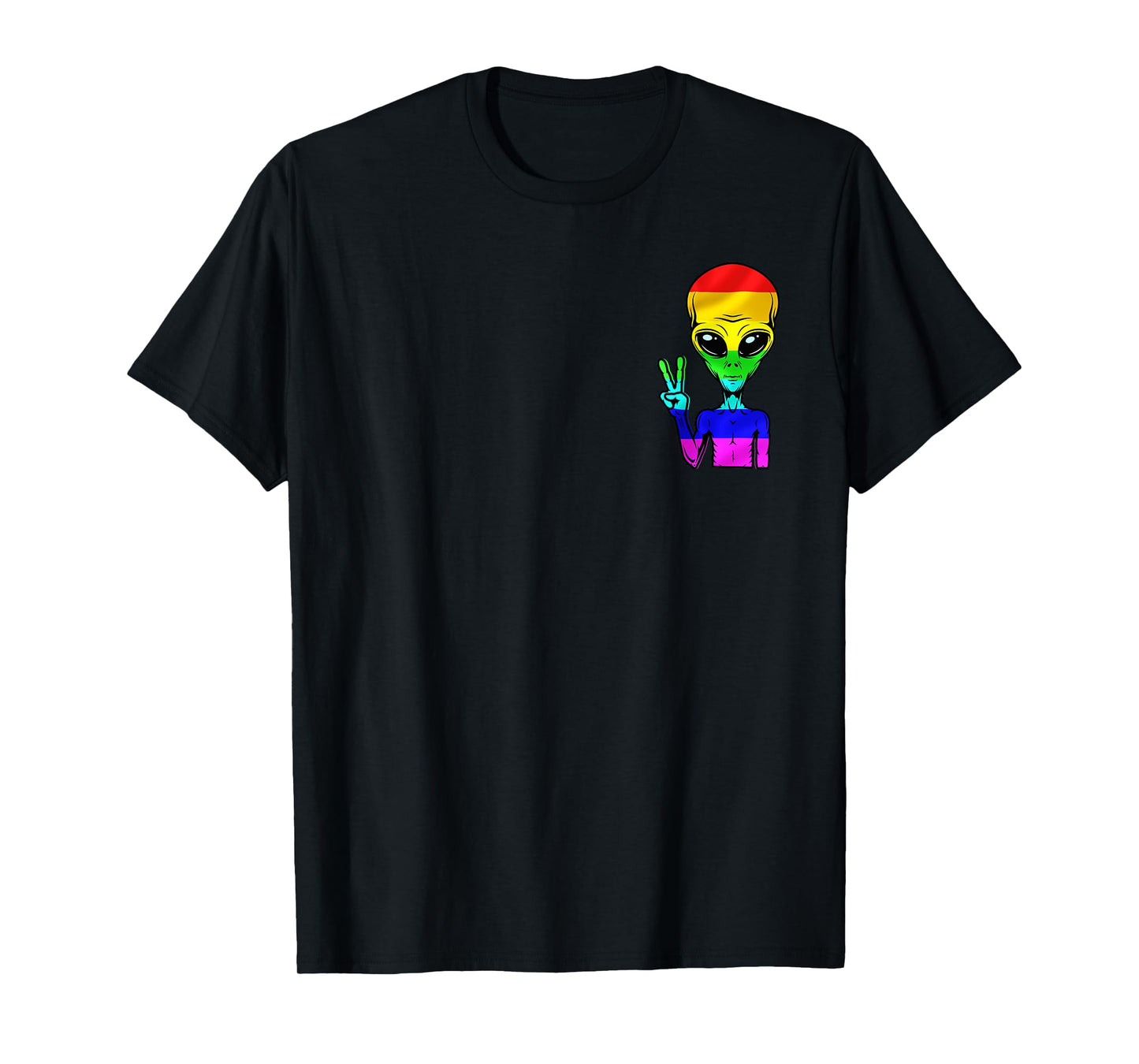 180g pure cotton round neck single side printed t-shirt, Pocket Gaylien gay alien pride LBGT rainbow UFO flag t-shirt, casual t-shirts for men and women, perfect t-shirt for holiday gifts, Christmas gifts, 2025 gifts, New Year gifts