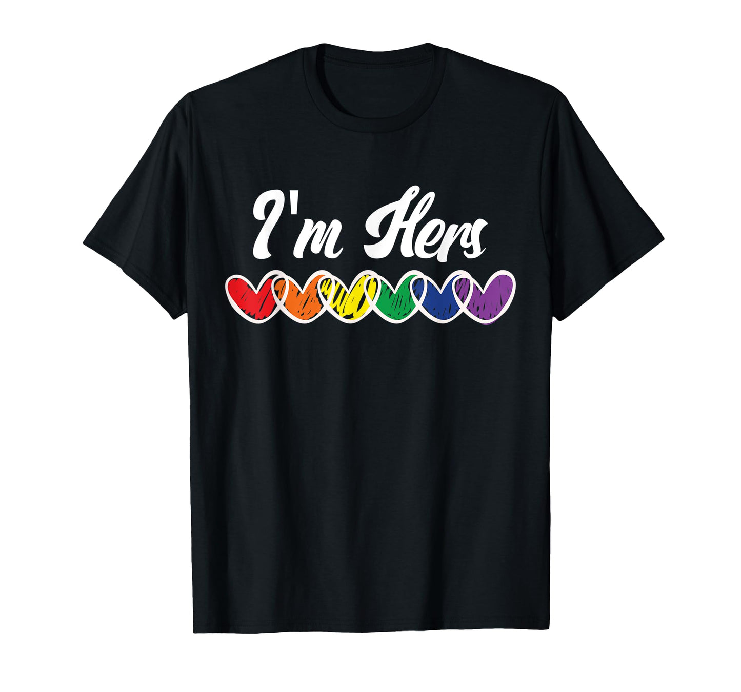 180g pure cotton round neck single-sided printed T-shirt, gay couple wear LGBT Im Hers gay pride T-shirt, casual T-shirt suitable for men and women, perfect T-shirt for holiday gifts, Christmas gifts, 2025 gifts, New Year gifts