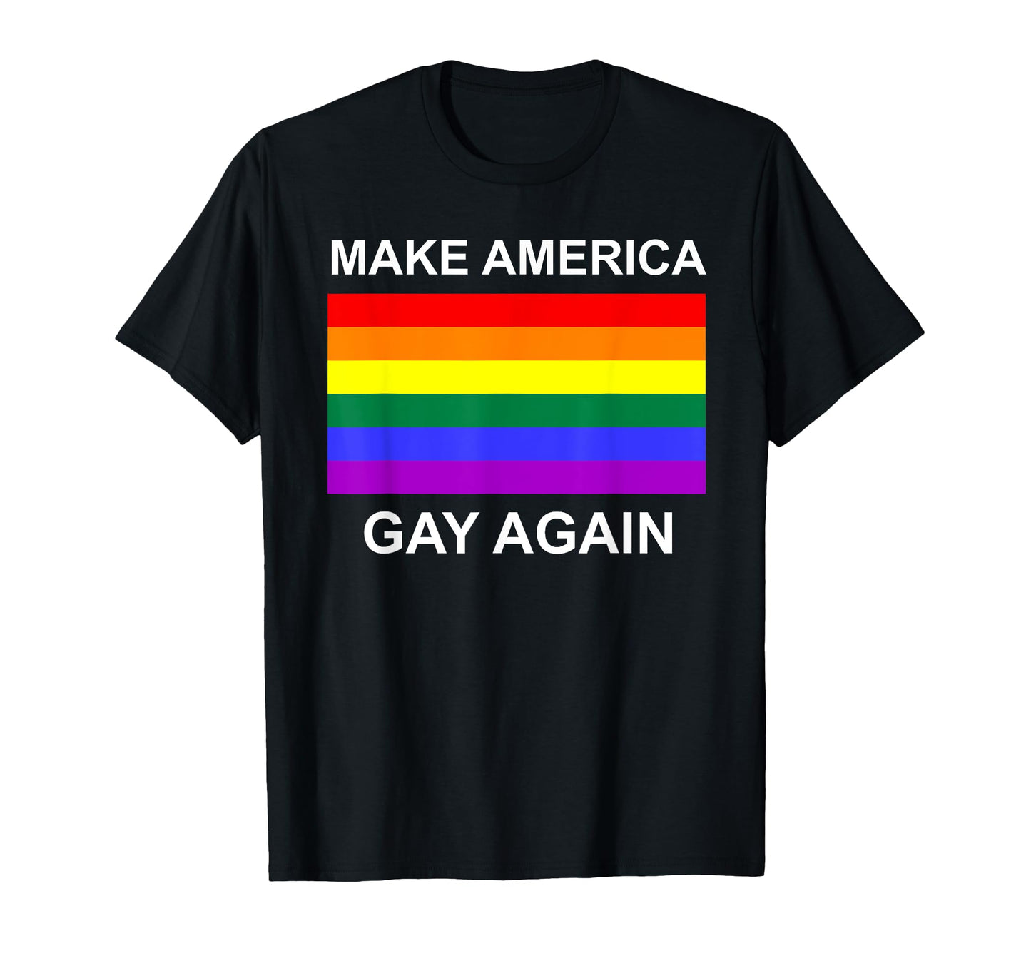 180g cotton round neck single side printed t-shirt, Make America Gay Again LGBT Flag Trump T-shirt, Casual T-shirt for men and women, Perfect T-shirt for holiday gift, Christmas gift, 2025 gift, New Year gift