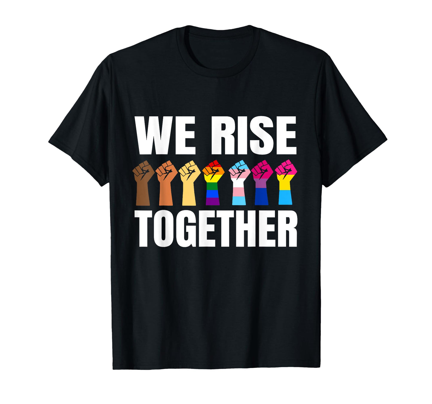 180g pure cotton round neck single-sided printed T-shirt, black LGBT gay pride parade support LGBTQ parade we rise together T-shirt, casual T-shirt suitable for men and women, perfect T-shirt for holiday gifts, Christmas gifts, 2025 gifts, New Year gifts