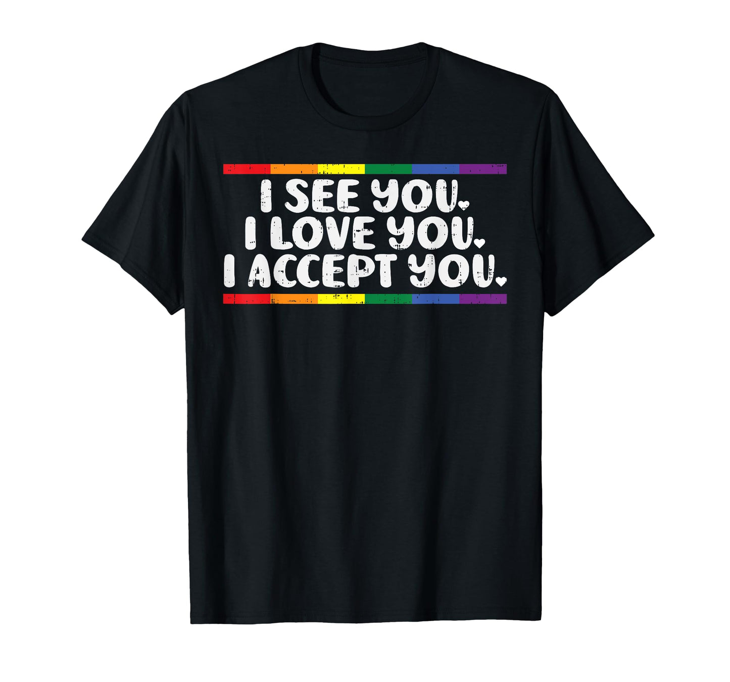 180g pure cotton round neck single side printed t-shirt, I see love accept you gay rainbow pride flag LGBTQ men and women t-shirt, casual t-shirt for men and women, perfect t-shirt for holiday gift, Christmas gift, 2025 gift, New Year gift