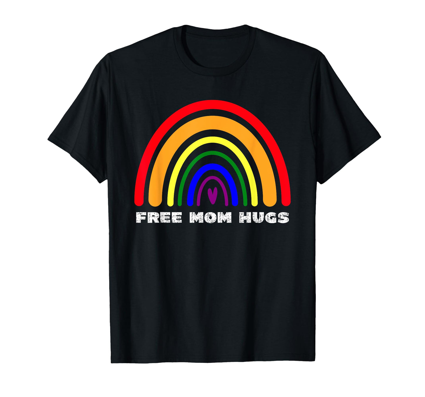 180g pure cotton round neck single side printed t-shirt, free mom hug rainbow gay pride LGBT t-shirt, casual t-shirt for men and women, perfect t-shirt for holiday gift, Christmas gift, 2025 gift, New Year gift