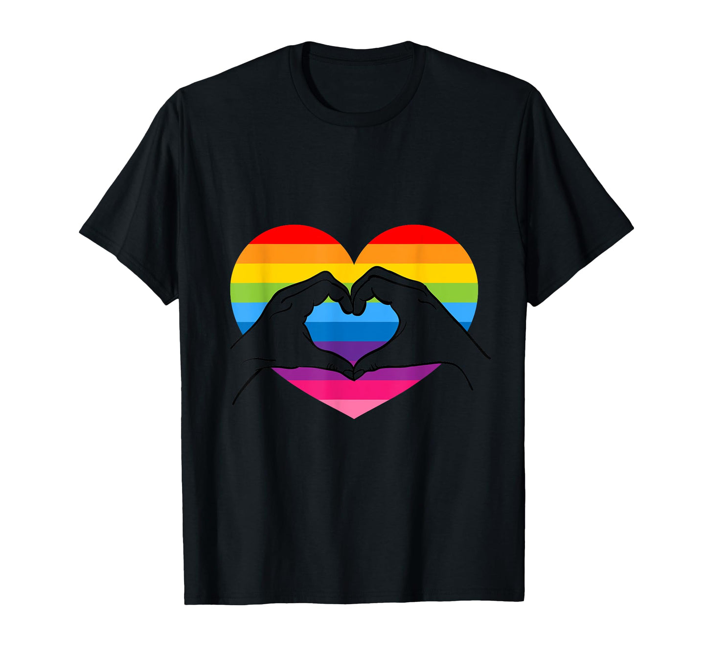 180g pure cotton round neck single-sided printed T-shirt, rainbow heart love hand retro style LGBT gay pride T-shirt, casual T-shirt suitable for men and women, perfect T-shirt for holiday gifts, Christmas gifts, 2025 gifts, New Year gifts