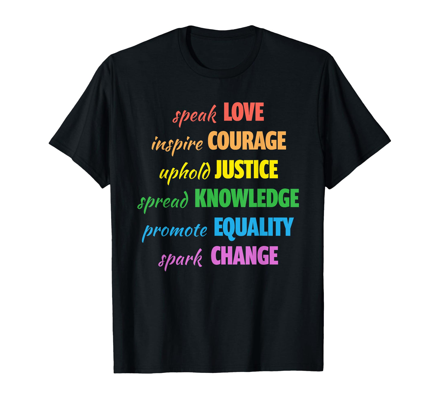 180g pure cotton round neck single-sided printed T-shirt, love courage justice equality LGBTQ gay pride month rainbow T-shirt, casual T-shirt suitable for men and women, perfect T-shirt for holiday gifts, Christmas gifts, 2025 gifts, New Year gifts