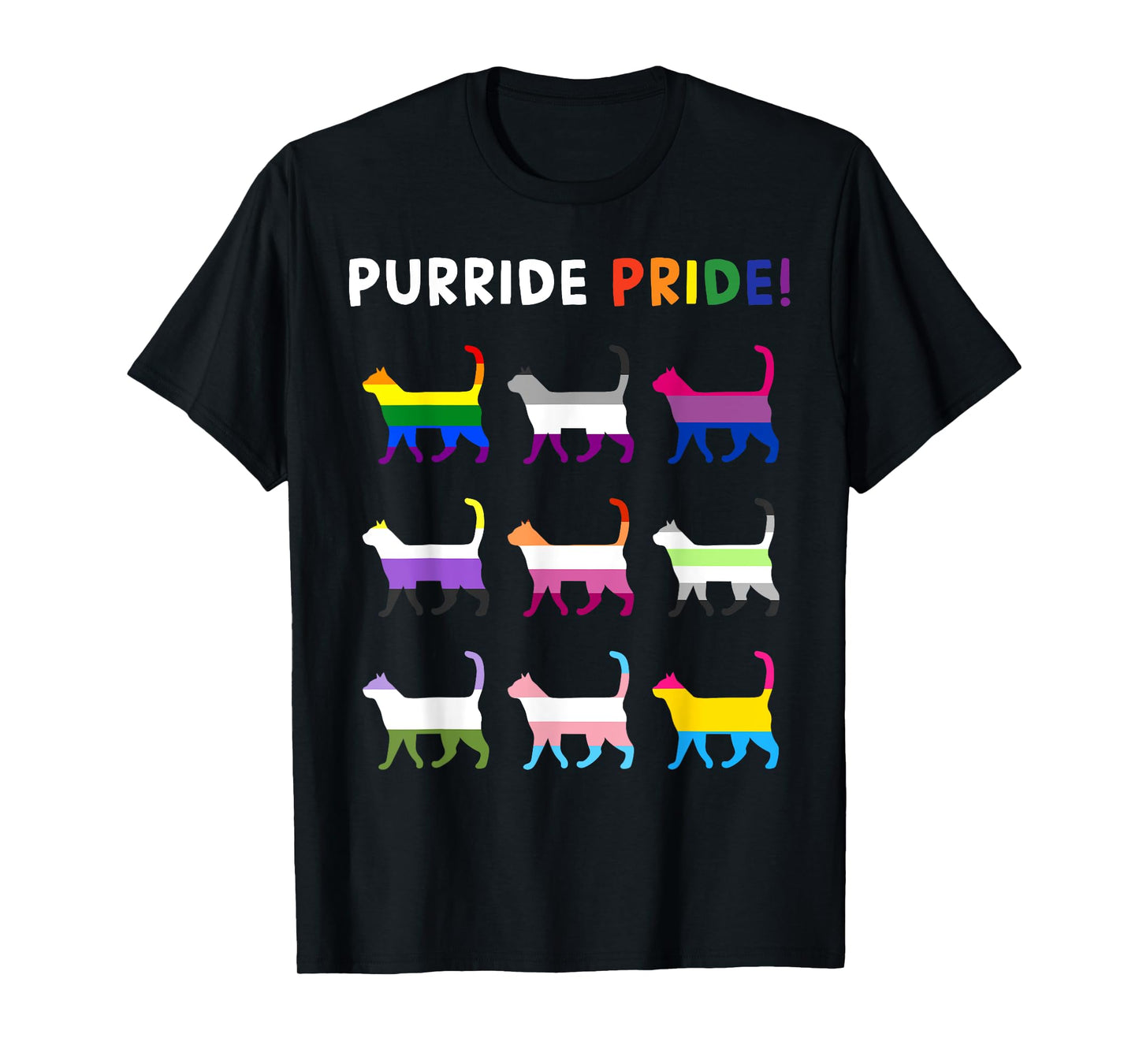 180g pure cotton round neck single side printed T-shirt, Purride Pride Cat LGBT flag gay pride bisexual transgender queer T-shirt, casual T-shirt for men and women, perfect T-shirt for holiday gifts, Christmas gifts, 2025 gifts, New Year gifts
