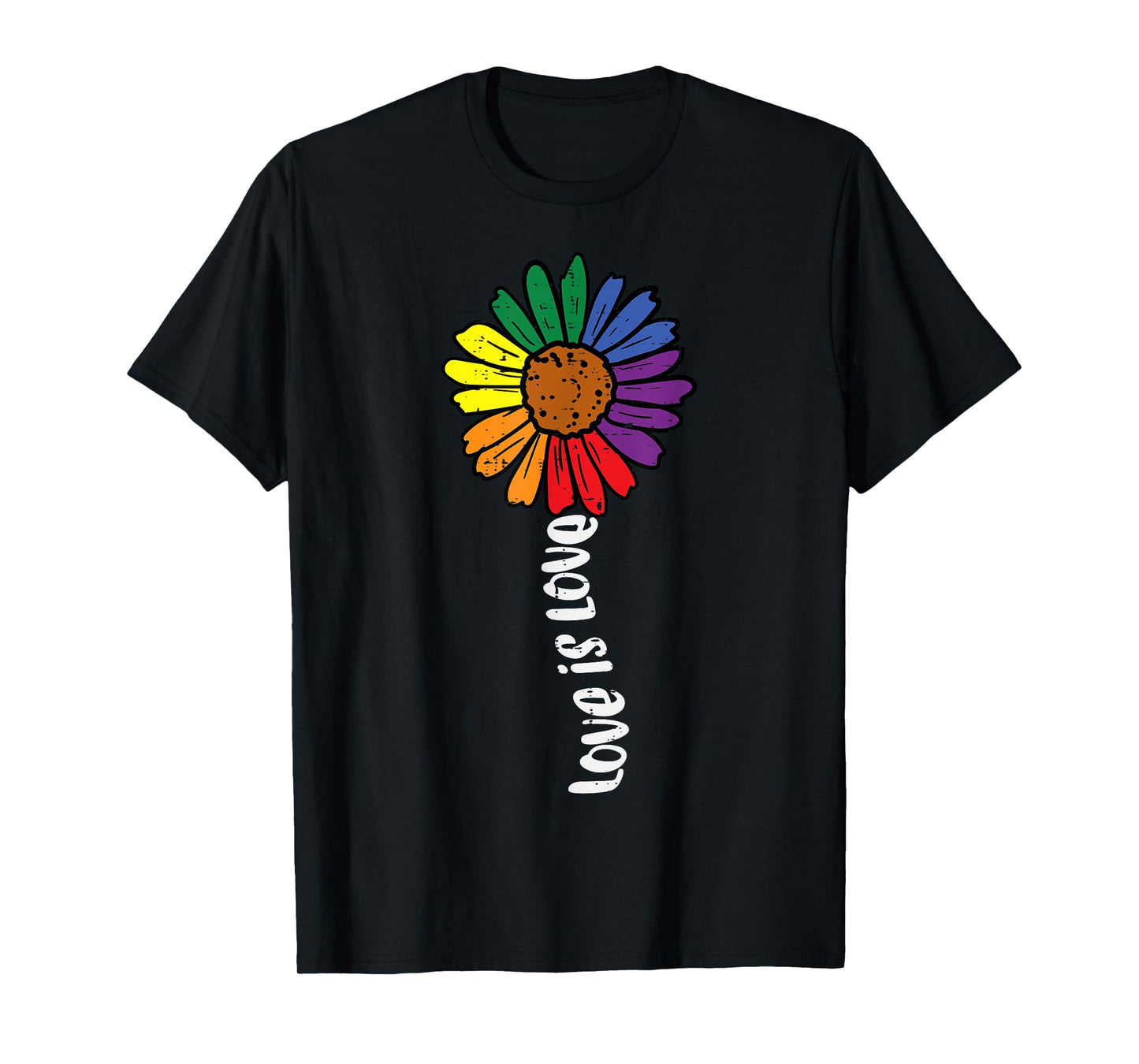180g pure cotton round neck single-sided printed T-shirt, love sunflower rainbow straight ally LGBTQ gay pride month T-shirt, casual T-shirt suitable for men and women, perfect T-shirt for holiday gifts, Christmas gifts, 2025 gifts, New Year gifts