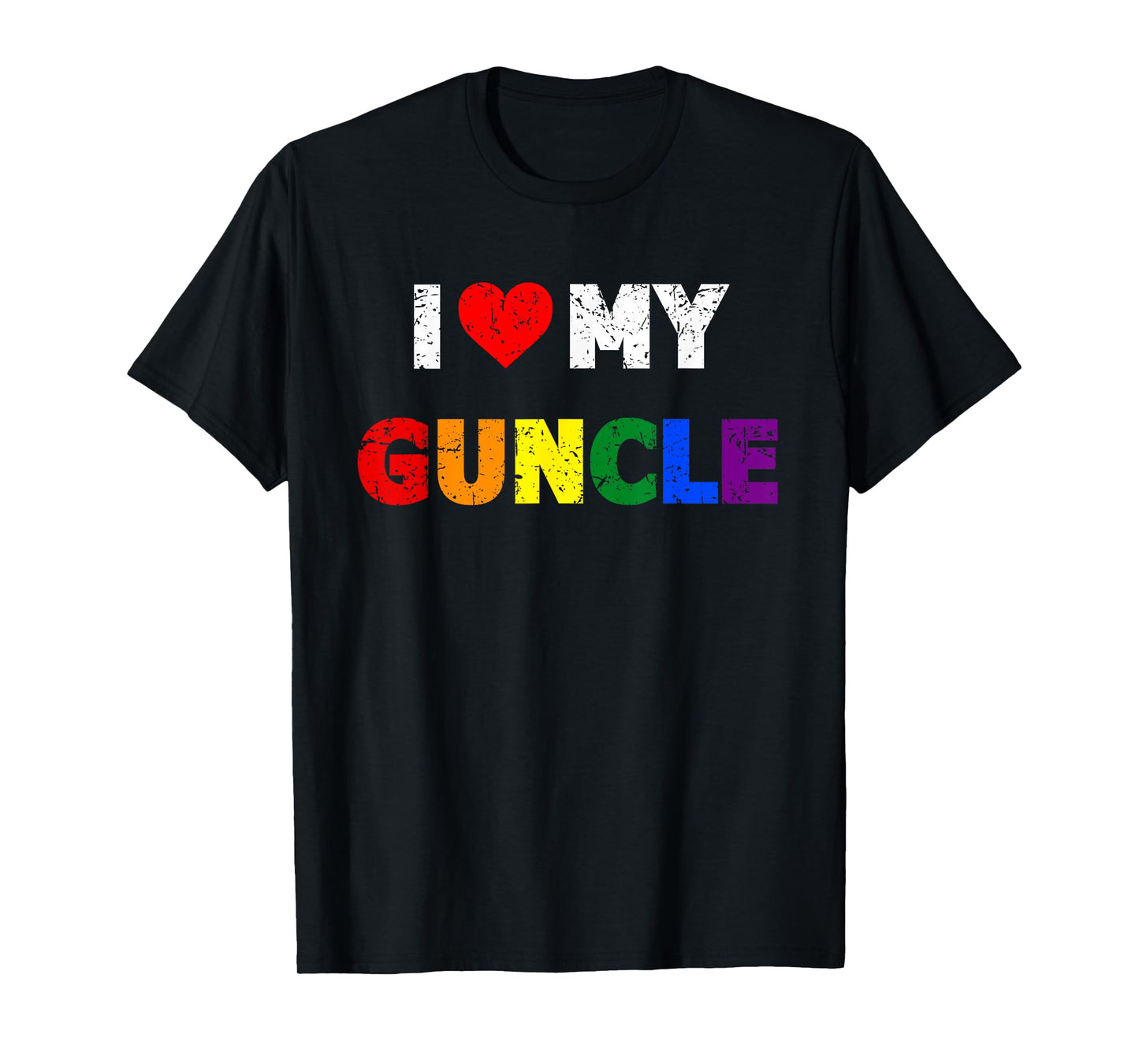 180g cotton round neck single side printed t-shirt, I Love My Guncle Quote Gay Uncle Love Pride LGBTQ+ T-shirt, Casual T-shirts for Men and Women, Perfect T-shirt for Holiday Gifts, Christmas Gifts, 2025 Gifts, New Year Gifts