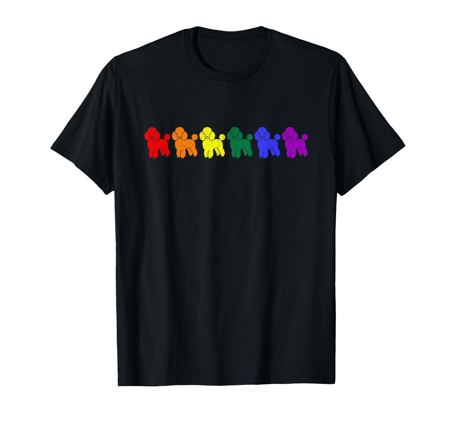180g pure cotton round neck single side printed T-shirt, Poodle LGBTQ Rainbow Flag Gay Pride Month Animal Lover T-shirt, Casual T-shirt for men and women, Perfect T-shirt for holiday gifts, Christmas gifts, 2025 gifts, New Year gifts
