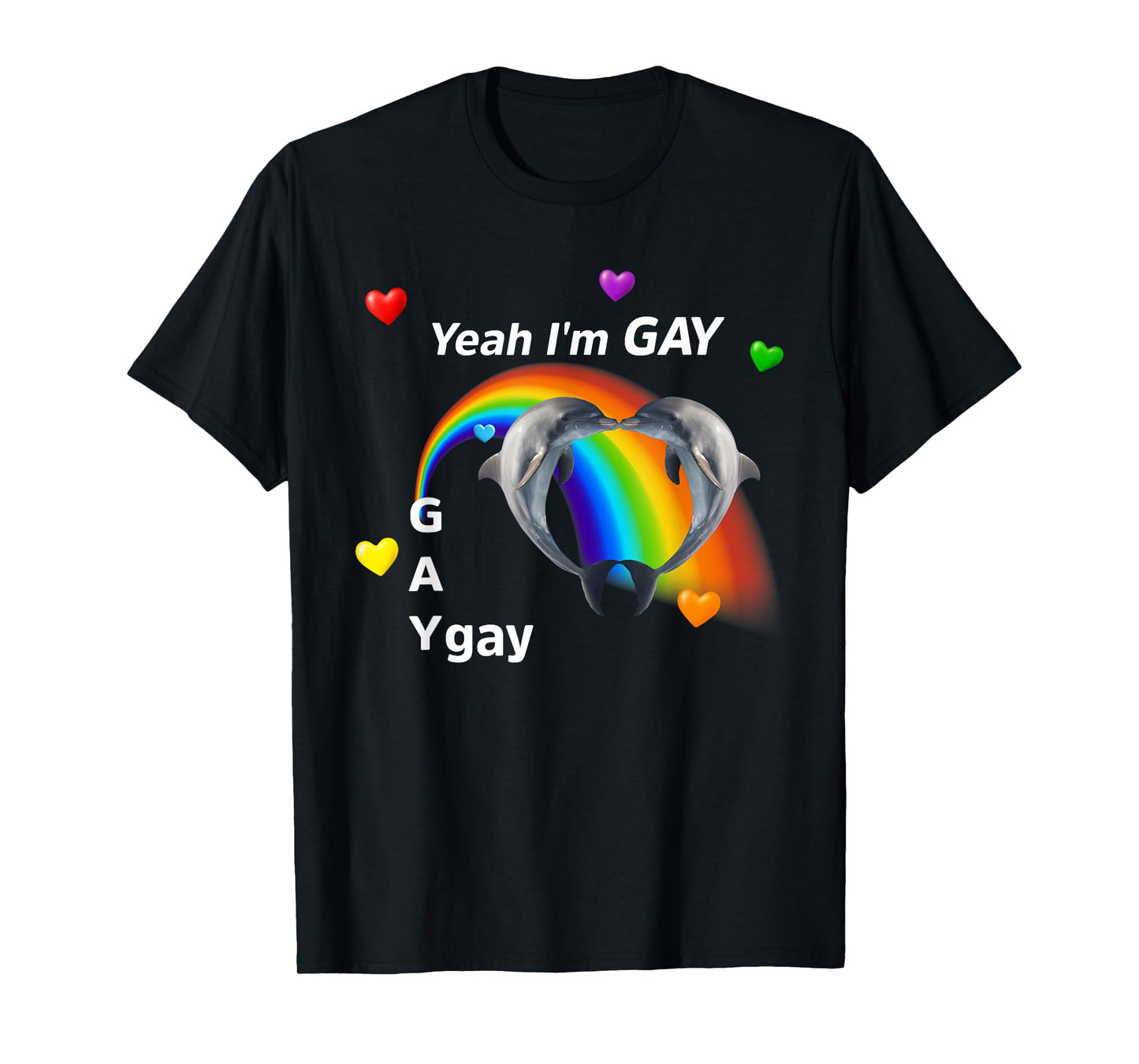 180g pure cotton round neck single side printed t-shirt, yes i am gay dolphin funny design t-shirt, casual t-shirt for men and women, perfect t-shirt for holiday gift, Christmas gift, 2025 gift, New Year gift
