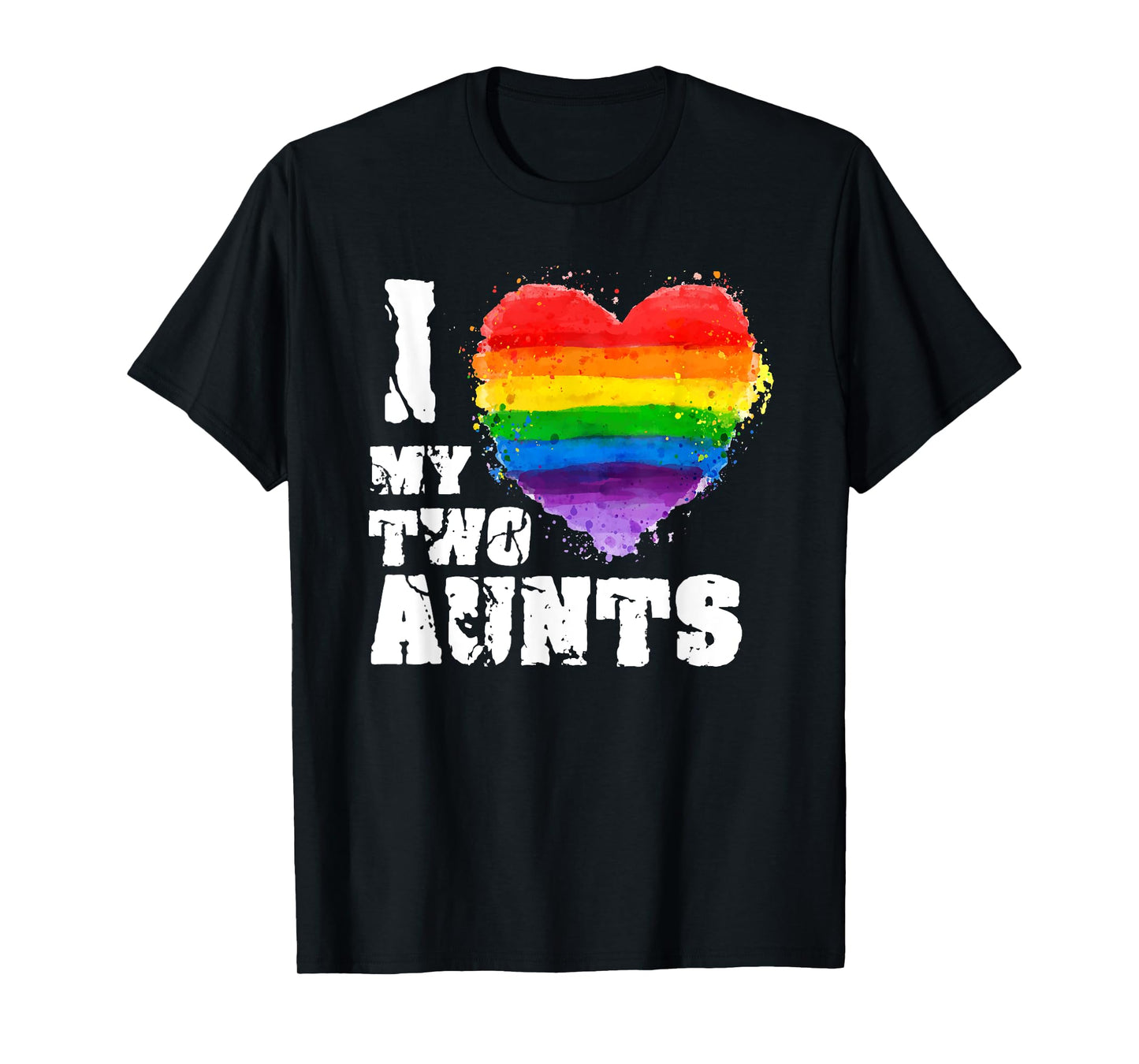 180g pure cotton round neck single side printed T-shirt, I love my two aunts gay LGBT T-shirt gift T-shirt, casual T-shirt for men and women, perfect T-shirt for holiday gifts, Christmas gifts, 2025 gifts, New Year gifts