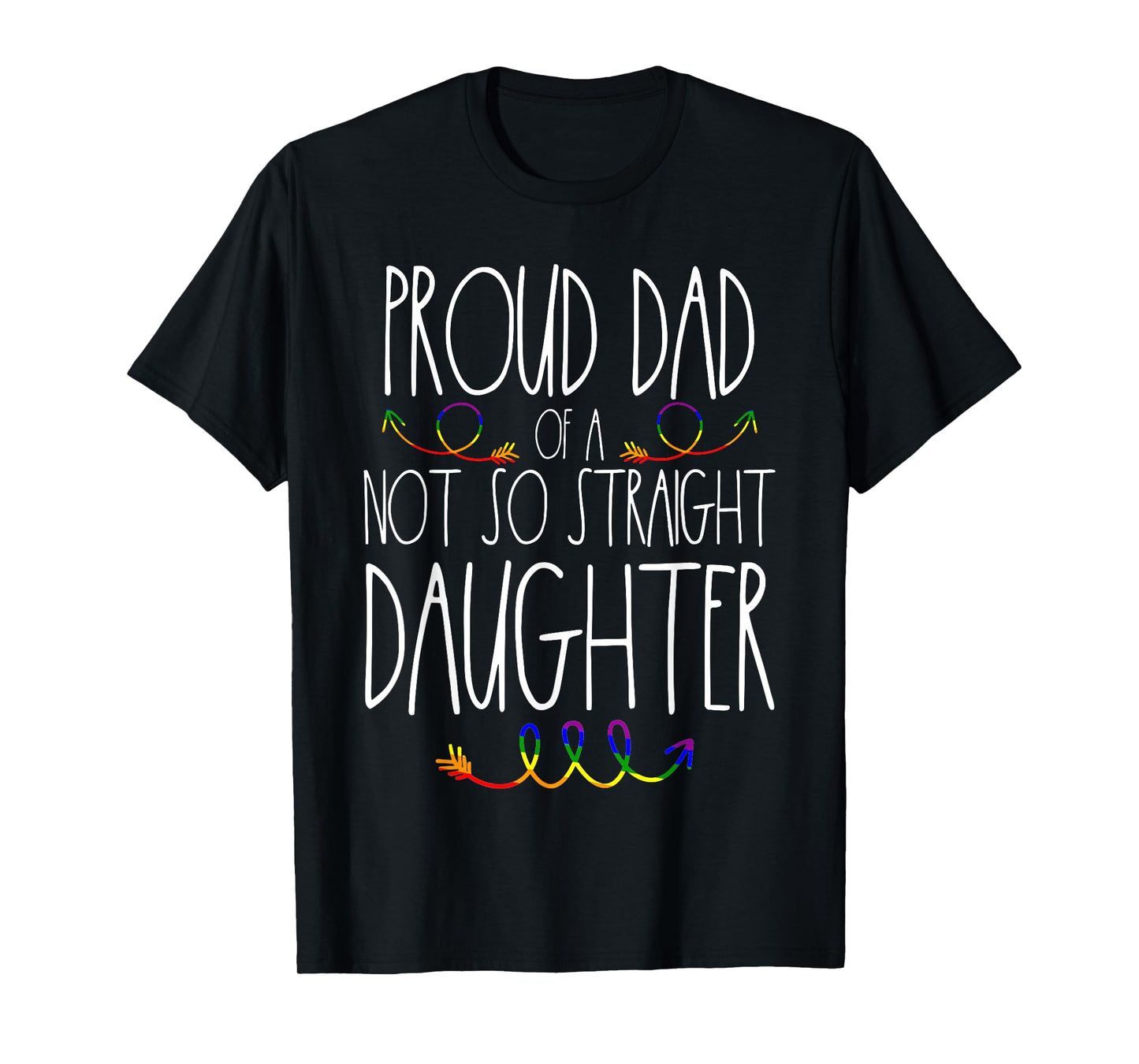 180g pure cotton round neck single side printed t-shirt, proud father of gay daughter LGBTQ Ally Pride free dad hug t-shirt, casual t-shirt for men and women, perfect t-shirt for holiday gift, Christmas gift, 2025 gift, New Year gift