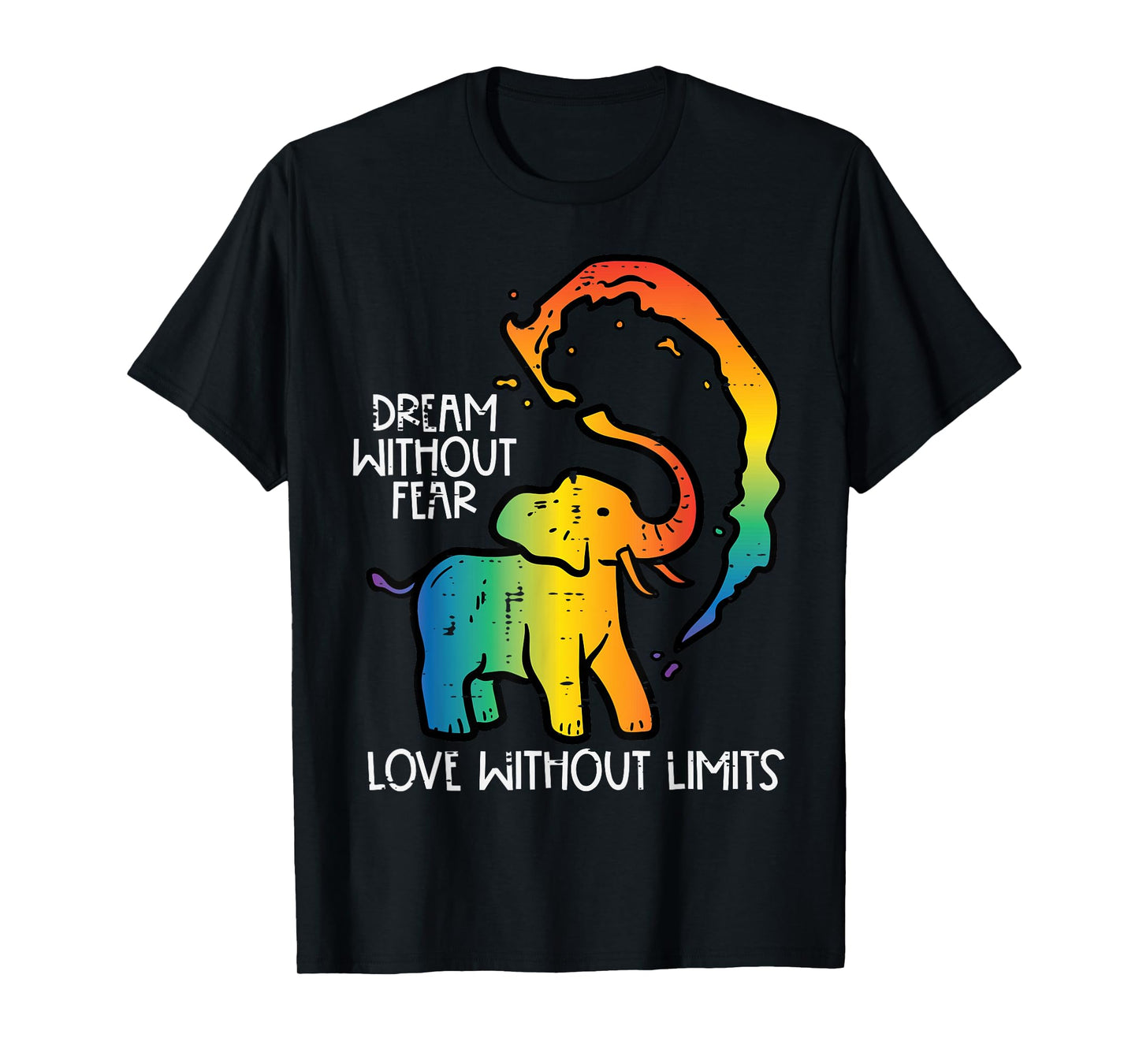 180g pure cotton round neck single side printed T-shirt, gay elephant dream fearless rainbow pride LGBT women's men's T-shirt, casual T-shirts for men and women, perfect T-shirt for holiday gifts, Christmas gifts, 2025 gifts, New Year gifts