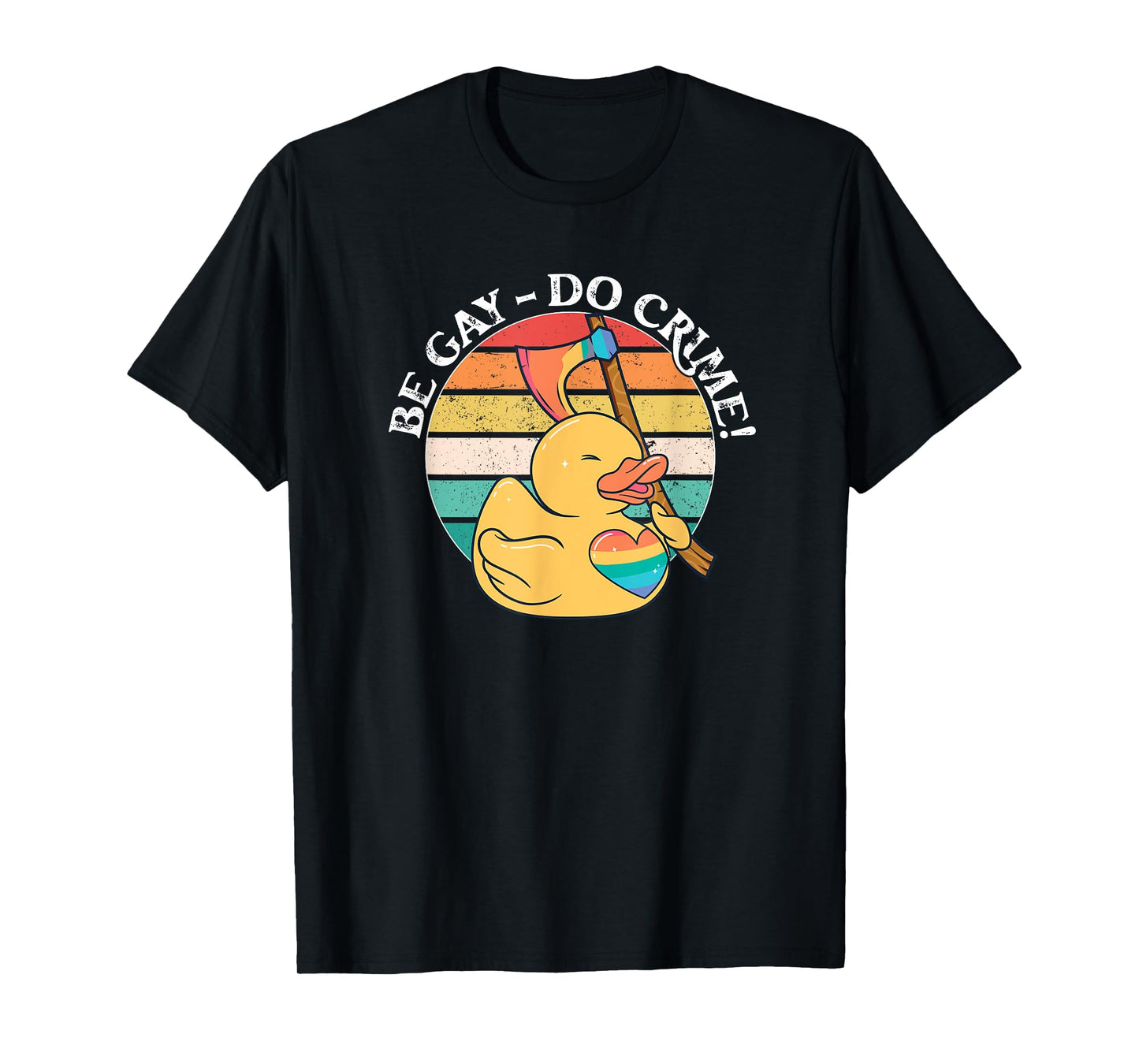 180g pure cotton round neck single side printed t-shirt, gay crime funny LGBTQ duck pride month t-shirt, casual t-shirt for men and women, perfect t-shirt for holiday gifts, Christmas gifts, 2025 gifts, New Year gifts