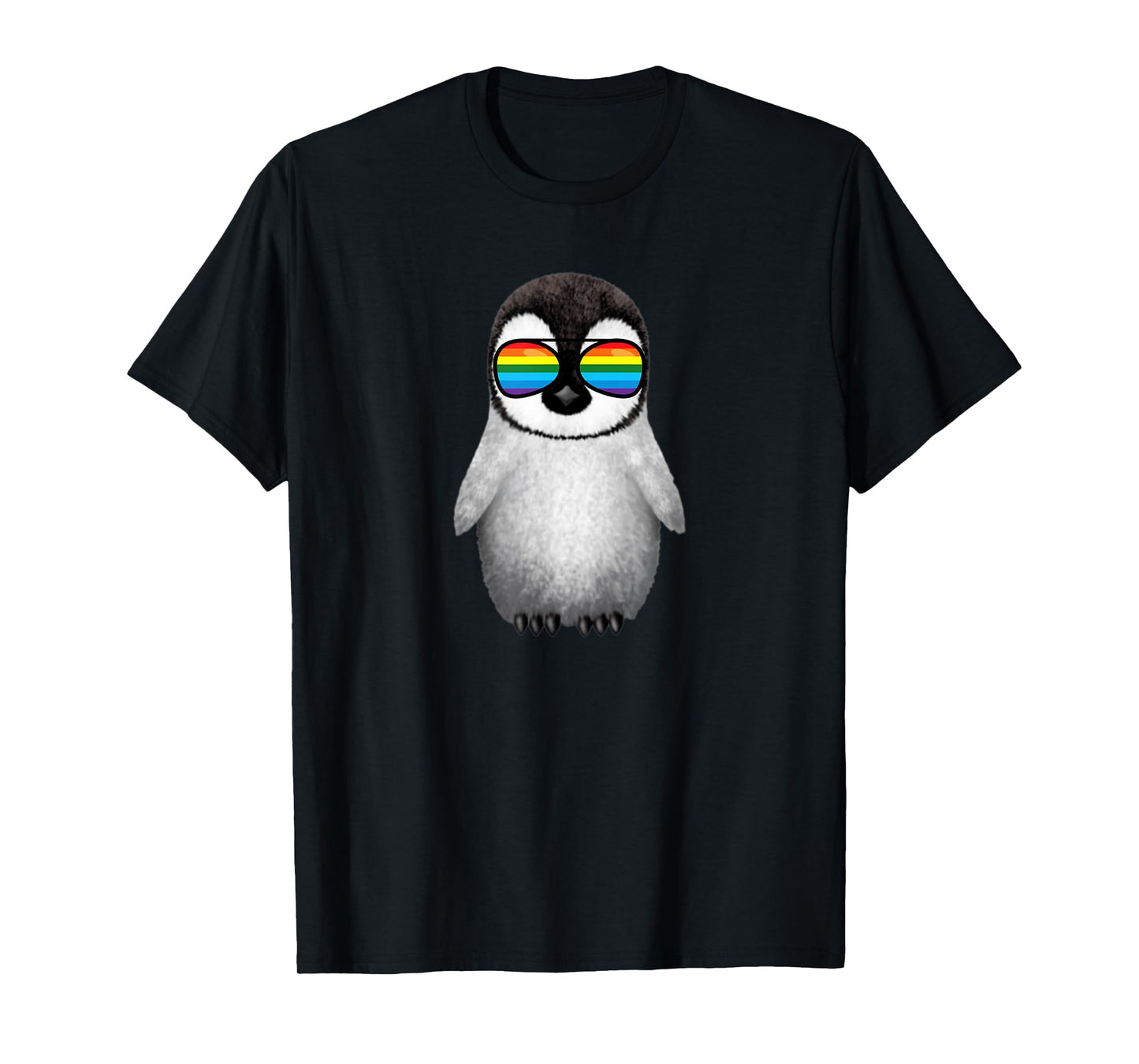 180g cotton round neck single side printed T-shirt, penguin with rainbow sunglasses LGBT gay pride month LGBTQ T-shirt, casual T-shirts for men and women, perfect T-shirt for holiday gifts, Christmas gifts, 2025 gifts, New Year gifts