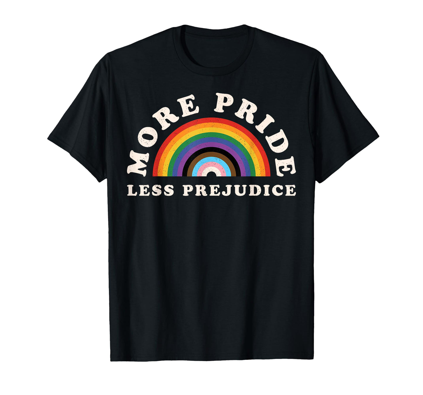 180g pure cotton round neck single-sided printed T-shirt, more pride less prejudice LGBT gay pride month rainbow ally T-shirt, casual T-shirt for men and women, perfect T-shirt for holiday gifts, Christmas gifts, 2025 gifts, New Year gifts