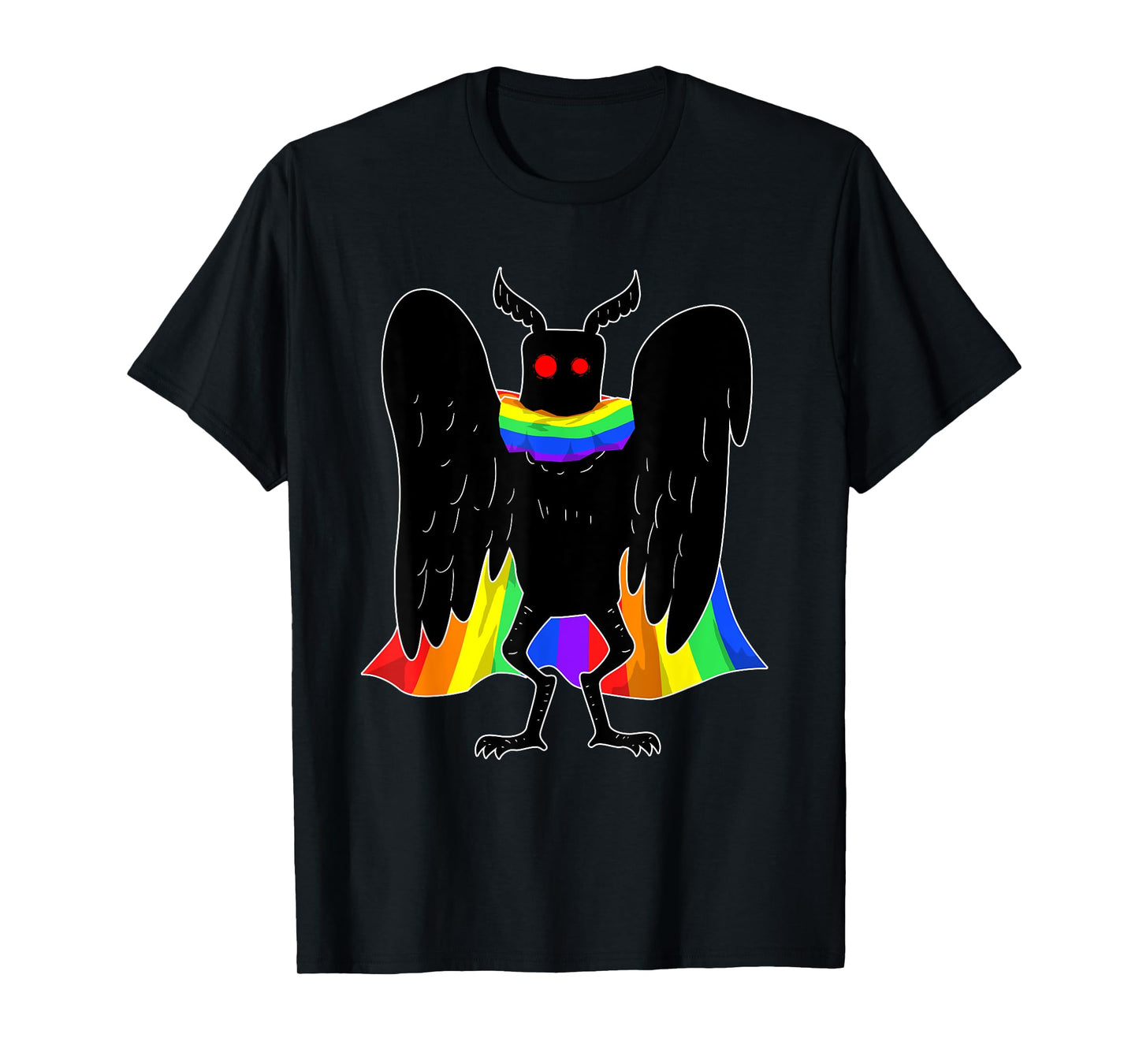 180g pure cotton round neck single side printed T-shirt, 2023 Pride Parade Mothman Cryptid Gay LGBTQ Parade funny T-shirt, casual T-shirts for men and women, perfect T-shirt for holiday gifts, Christmas gifts, 2025 gifts, New Year gifts