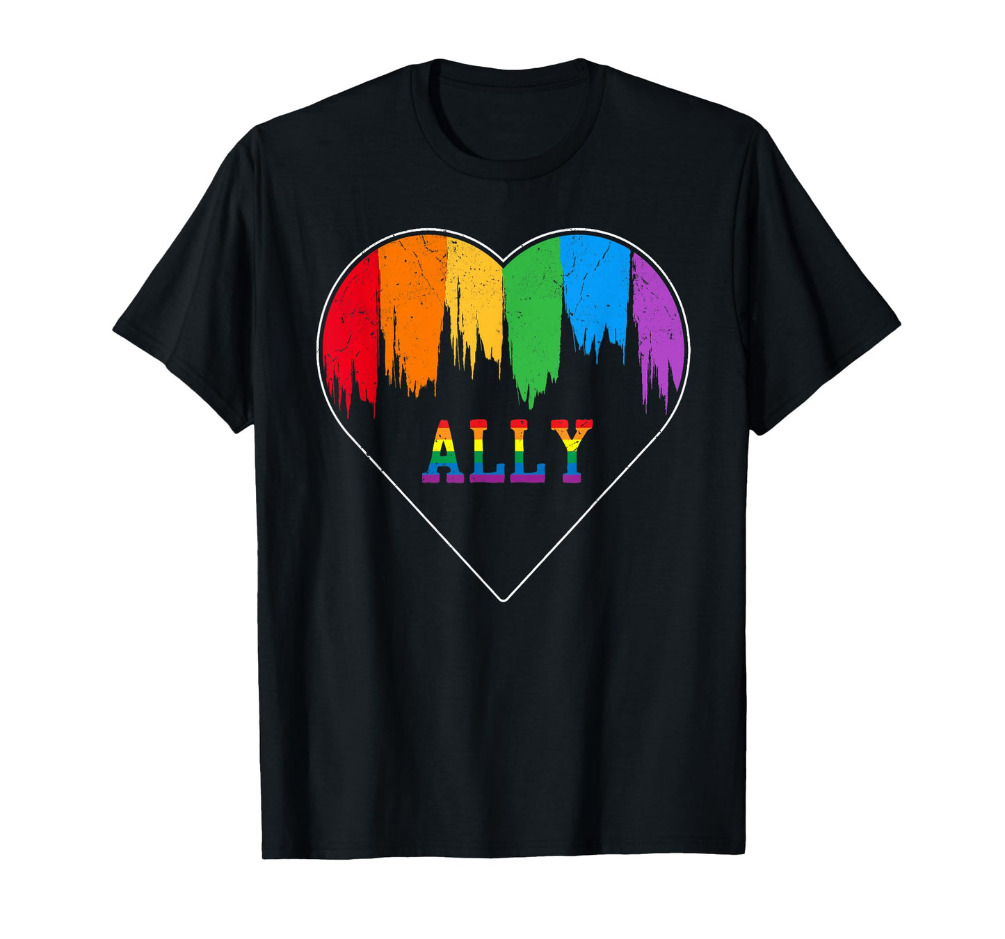 180g pure cotton round neck single-sided printed T-shirt, Ally Lgbt Equality Love LGBTQ Rainbow Flag Gay Pride Parade Ally T-shirt, casual T-shirts for men and women, perfect T-shirts for holiday gifts, Christmas gifts, 2025 gifts, New Year gifts