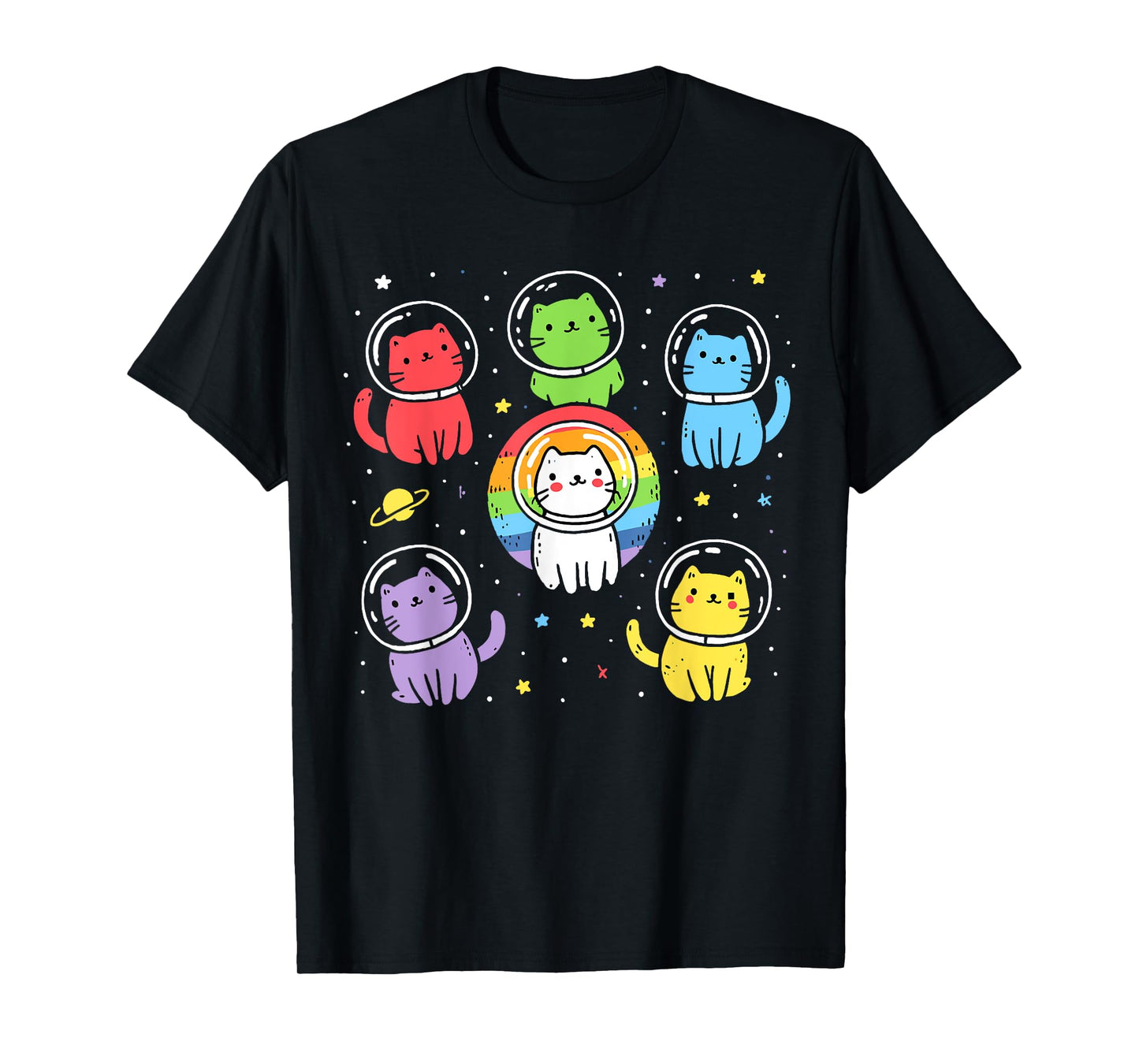 180g pure cotton round neck single side printed t-shirt, space gay cat rainbow pride month LGBT ally t-shirt, casual t-shirt for men and women, perfect t-shirt for holiday gift, Christmas gift, 2025 gift, New Year gift