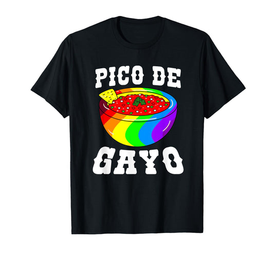 180g Cotton Crew Neck Single Side Printed T-Shirt, Pico De Gayo Rainbow LGBT T-Shirt - Gay Pride Flag Salsa Dance T-Shirt, Casual T-Shirts for Men and Women, Perfect T-Shirt for Holiday Gifts, Christmas Gifts, 2025 Gifts, New Year Gifts