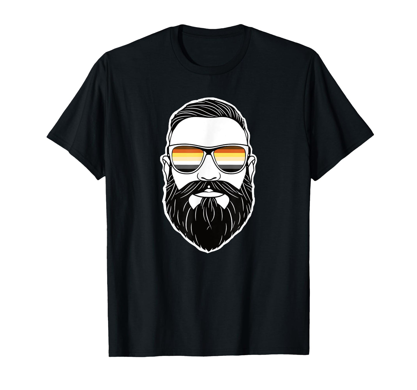180g pure cotton round neck single side printed t-shirt, bear brotherhood flag gay pride LGBT bearded men t-shirt, casual t-shirts for men and women, perfect t-shirt for holiday gifts, Christmas gifts, 2025 gifts, New Year gifts