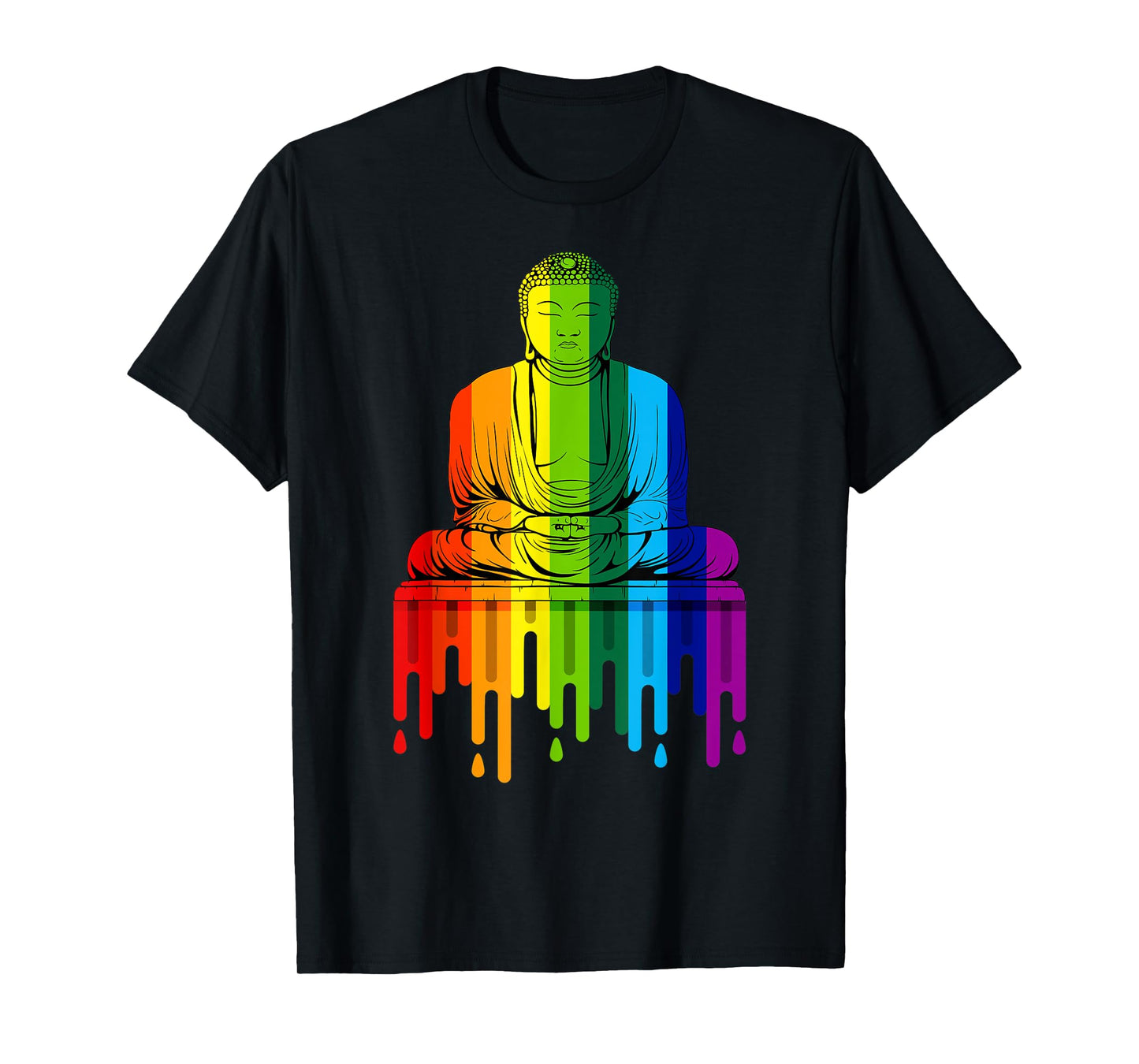 180g pure cotton round neck single side printed T-shirt, gay Buddha LGBT spiritual T-shirt, casual T-shirt for men and women, perfect T-shirt for holiday gifts, Christmas gifts, 2025 gifts, New Year gifts