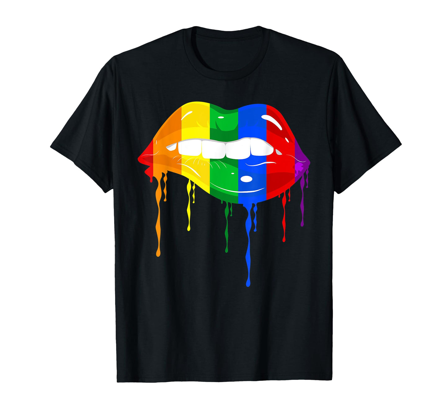 180g pure cotton round neck single side printed t-shirt, cute mouth lesbian lips kissing rainbow flag gay pride LGBT t-shirt, casual t-shirt for men and women, perfect t-shirt for holiday gift, Christmas gift, 2025 gift, New Year gift