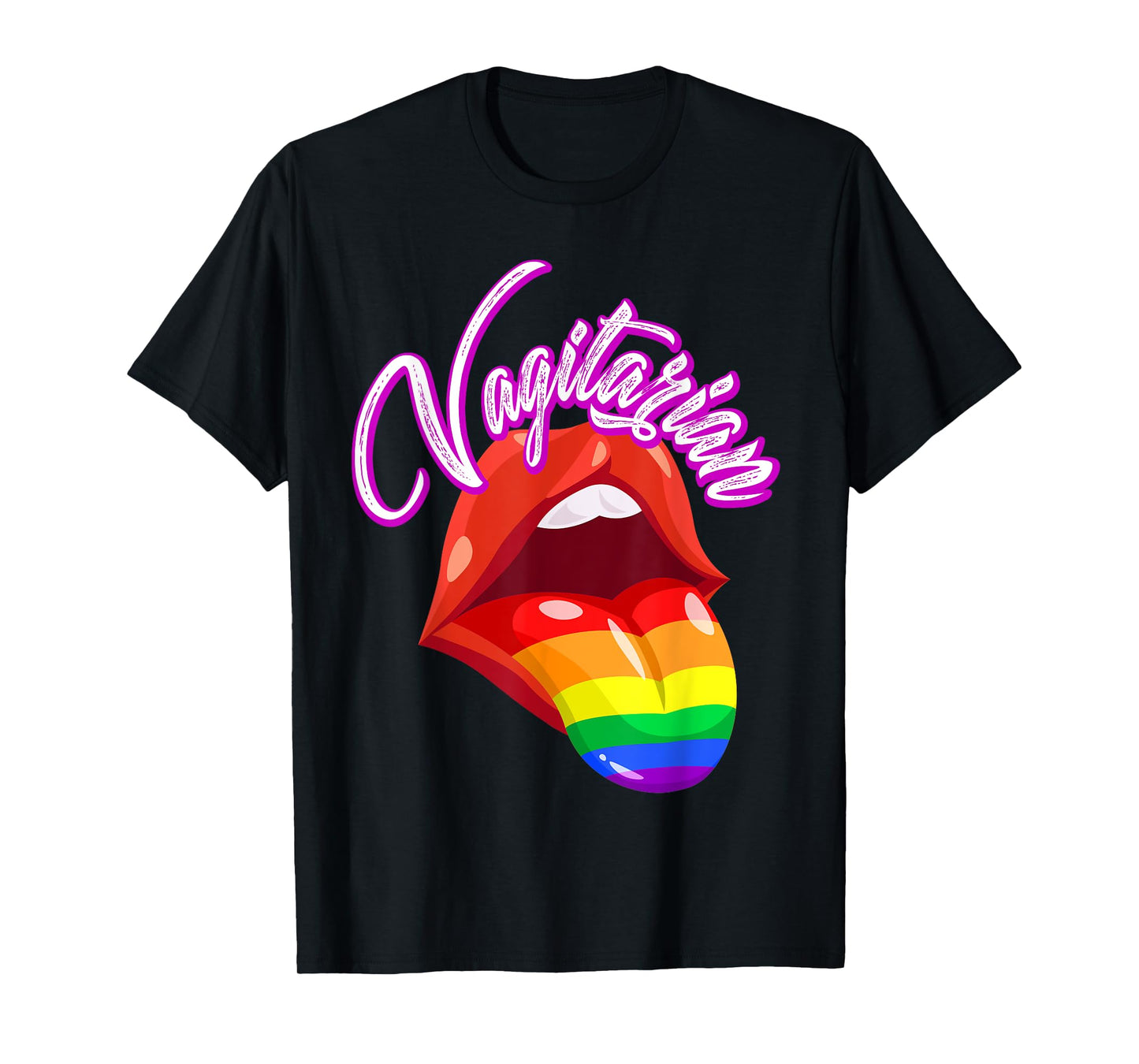 180g pure cotton round neck single side printed T-shirt, Vagitarian funny pride rainbow LGBT gay T-shirt, casual T-shirt for men and women, perfect T-shirt for holiday gifts, Christmas gifts, 2025 gifts, New Year gifts