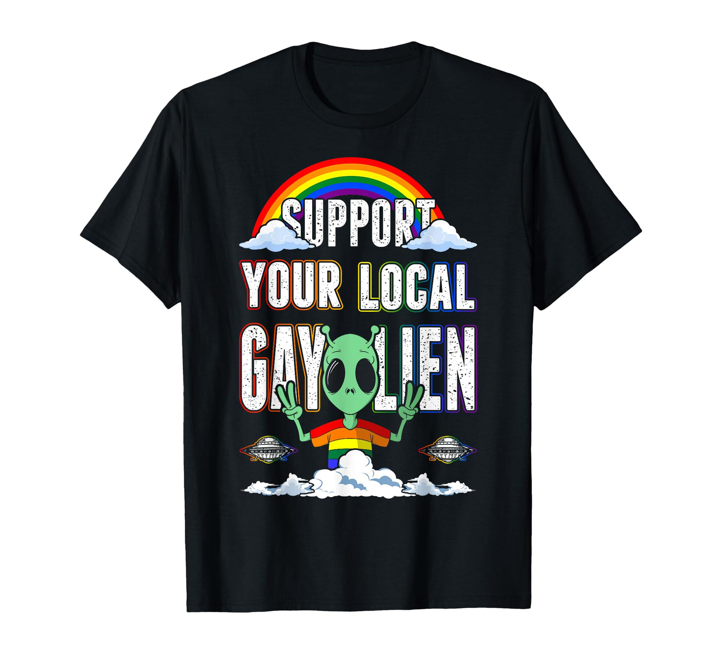 180g cotton round neck single side printed t-shirt, gay pride rainbow and queer art apparel alien fan t-shirt, casual t-shirt for men and women, perfect t-shirt for holiday gift, Christmas gift, 2025 gift, New Year gift