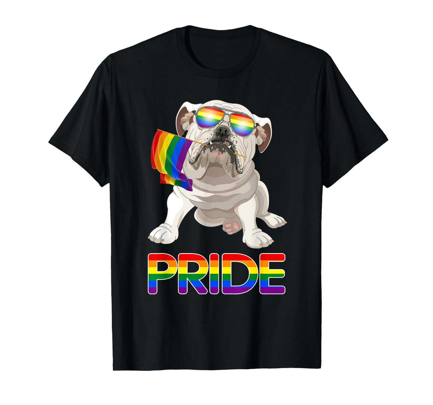 180g pure cotton round neck single side printed t-shirt, cute gay pride LGBTQ flag shirt British bulldog gift t-shirt, casual t-shirt for men and women, perfect t-shirt for holiday gift, Christmas gift, 2025 gift, New Year gift