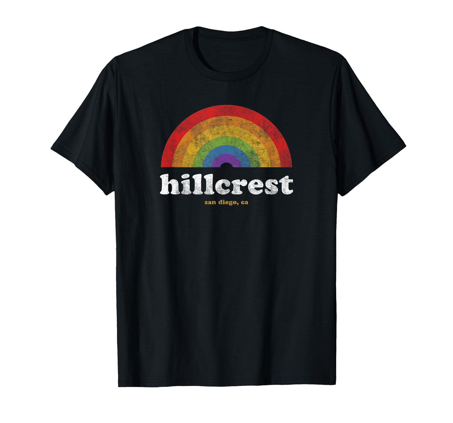 180g cotton round neck single side printed t-shirt, gay pride shirt Hillcrest San Diego California vintage t-shirt, casual t-shirts for men and women, perfect t-shirt for holiday gifts, Christmas gifts, 2025 gifts, New Year gifts
