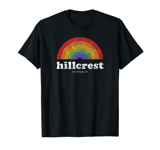 180g cotton round neck single side printed t-shirt, gay pride shirt Hillcrest San Diego California vintage t-shirt, casual t-shirts for men and women, perfect t-shirt for holiday gifts, Christmas gifts, 2025 gifts, New Year gifts