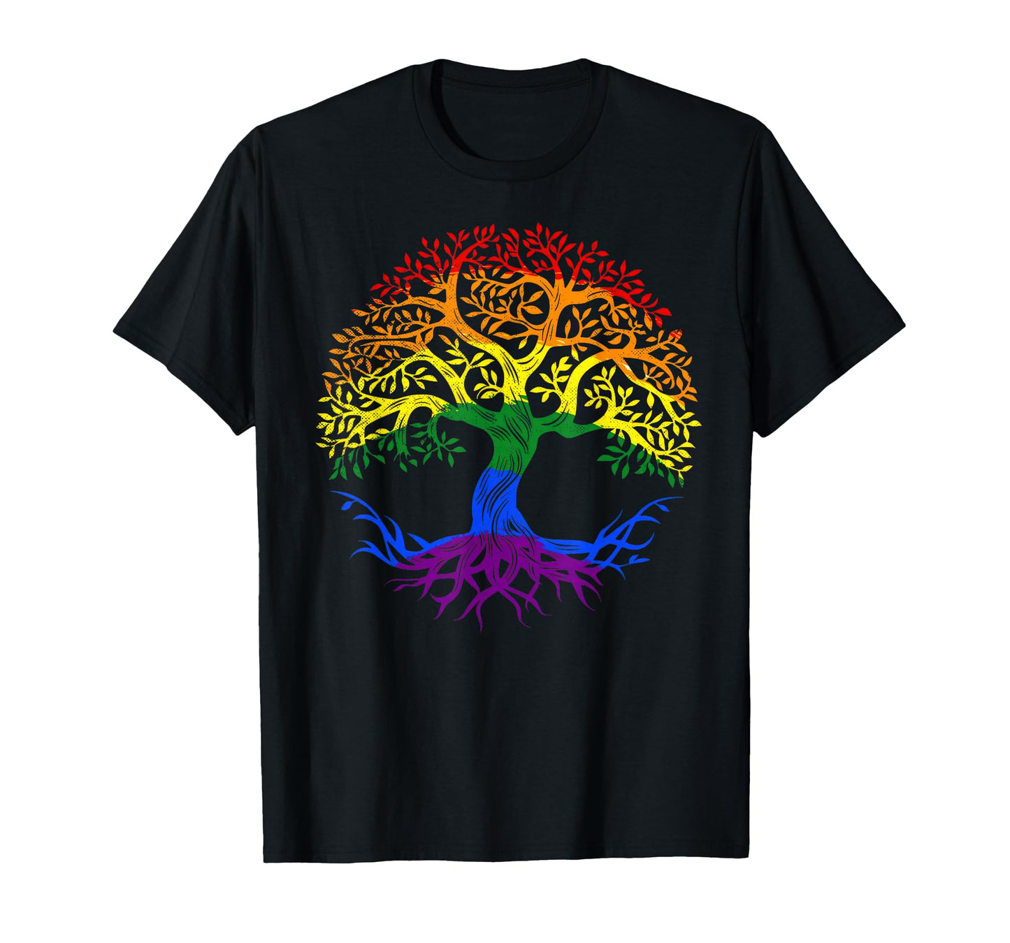 180g pure cotton round neck single side printed t-shirt, LGBT pride month tree life rainbow gay t-shirt, casual t-shirt for men and women, perfect t-shirt for holiday gift, Christmas gift, 2025 gift, New Year gift