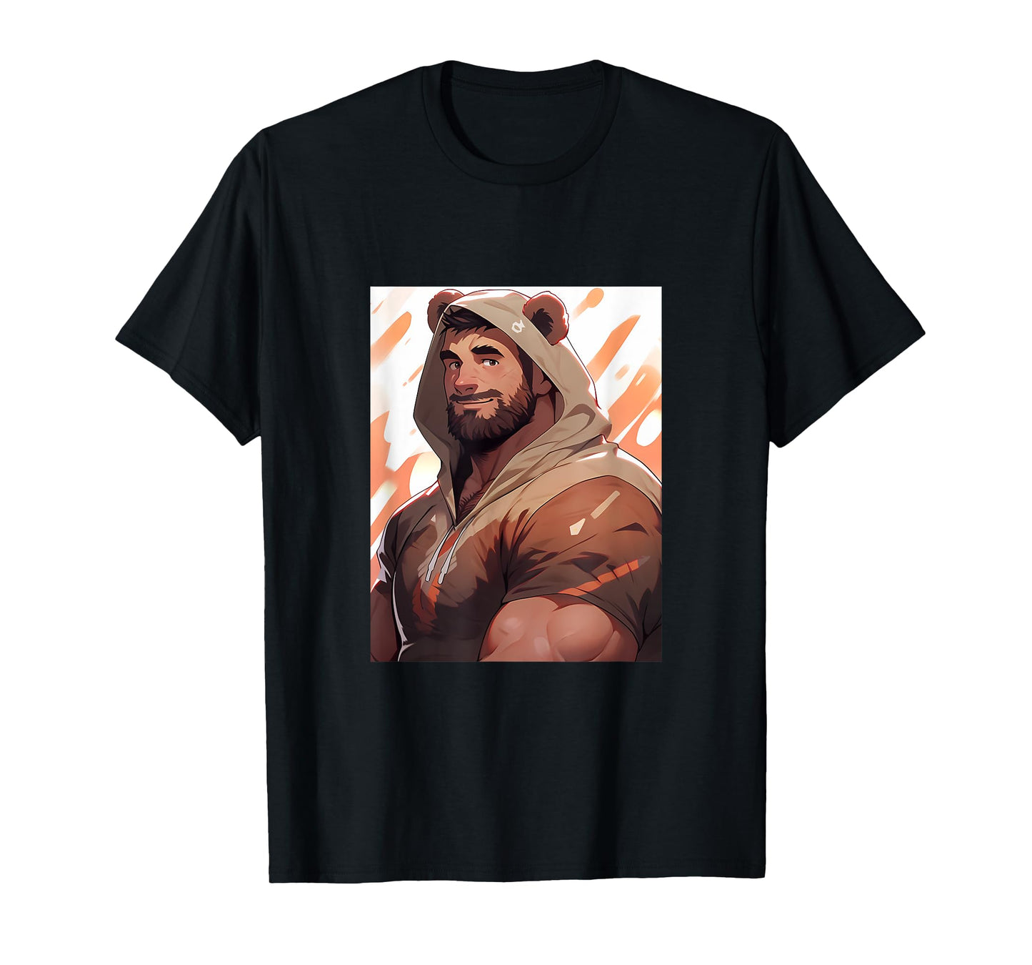 180g pure cotton round neck single side printed t-shirt, gay muscle daddy bear art pride bear brotherhood - LGBTQ t-shirt, casual t-shirt for men and women, perfect t-shirt for holiday gift, Christmas gift, 2025 gift, New Year gift