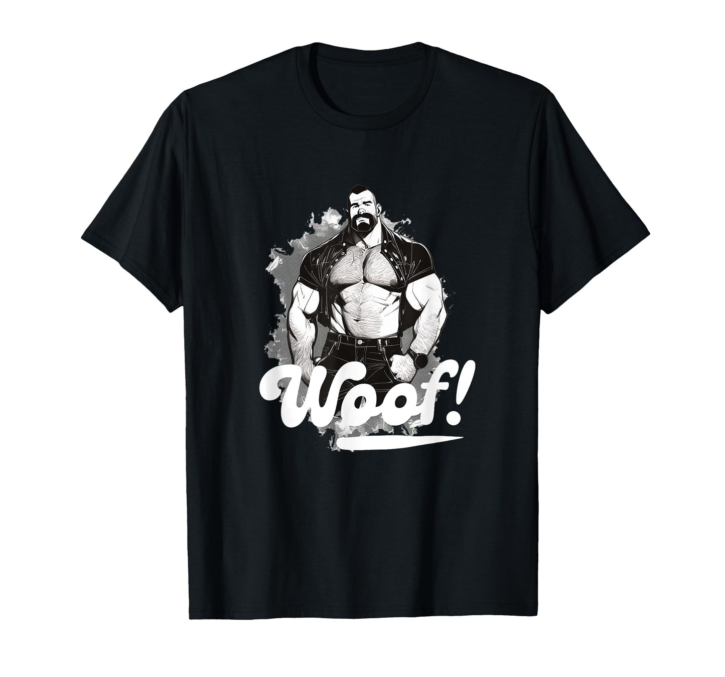 180g pure cotton round neck single side printed t-shirt, gay big beard gay dad man bear strong gay muscle hot fur boy t-shirt, casual t-shirt for men and women, perfect t-shirt for holiday gift, Christmas gift, 2025 gift, New Year gift