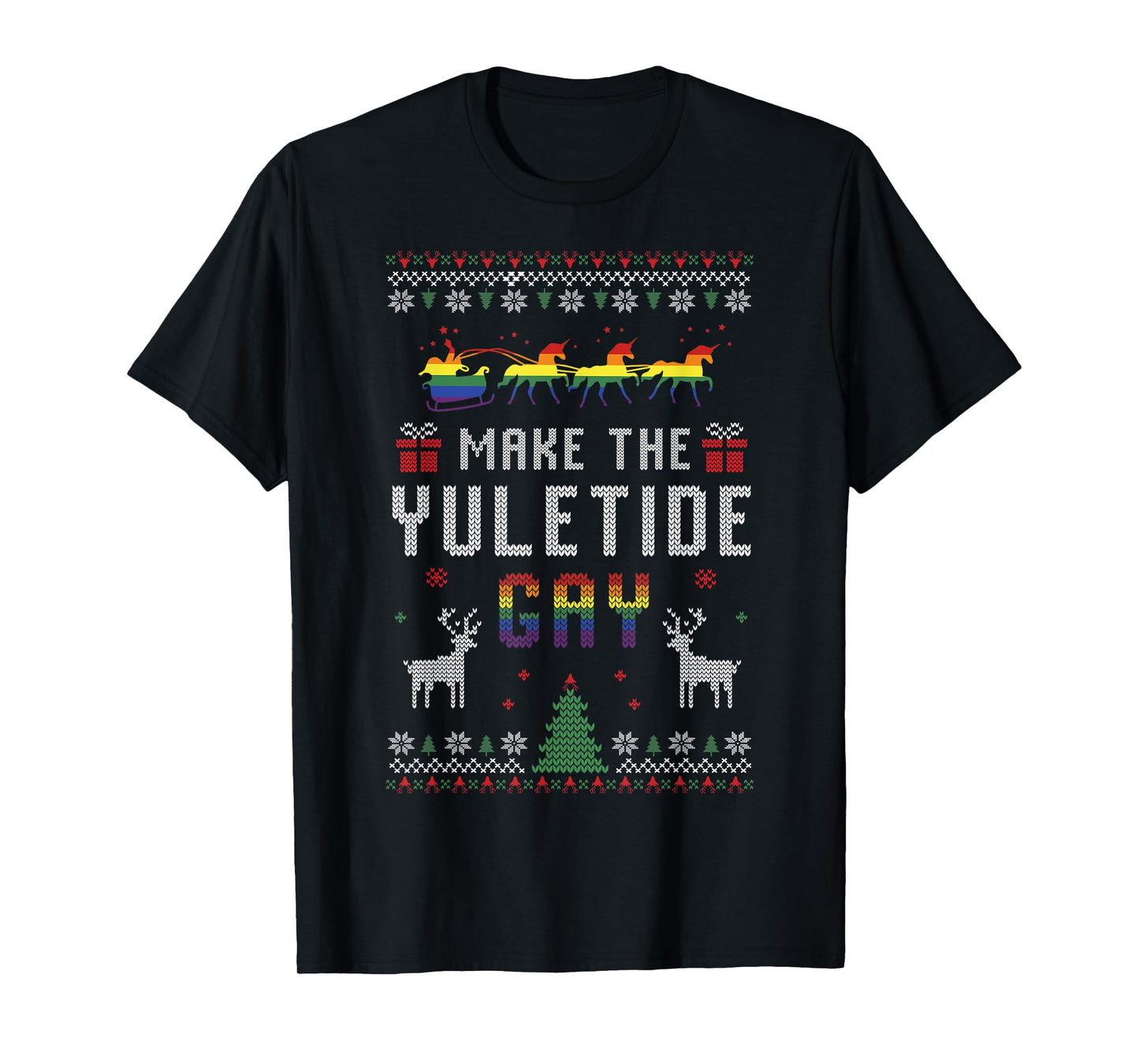 180g pure cotton round neck single side printed t-shirt, ugly christmas LGBTQ pride Santa Claus made Christmas gay t-shirt, casual t-shirts for men and women, perfect t-shirt for holiday gift, Christmas gift, 2025 gift, New Year gift