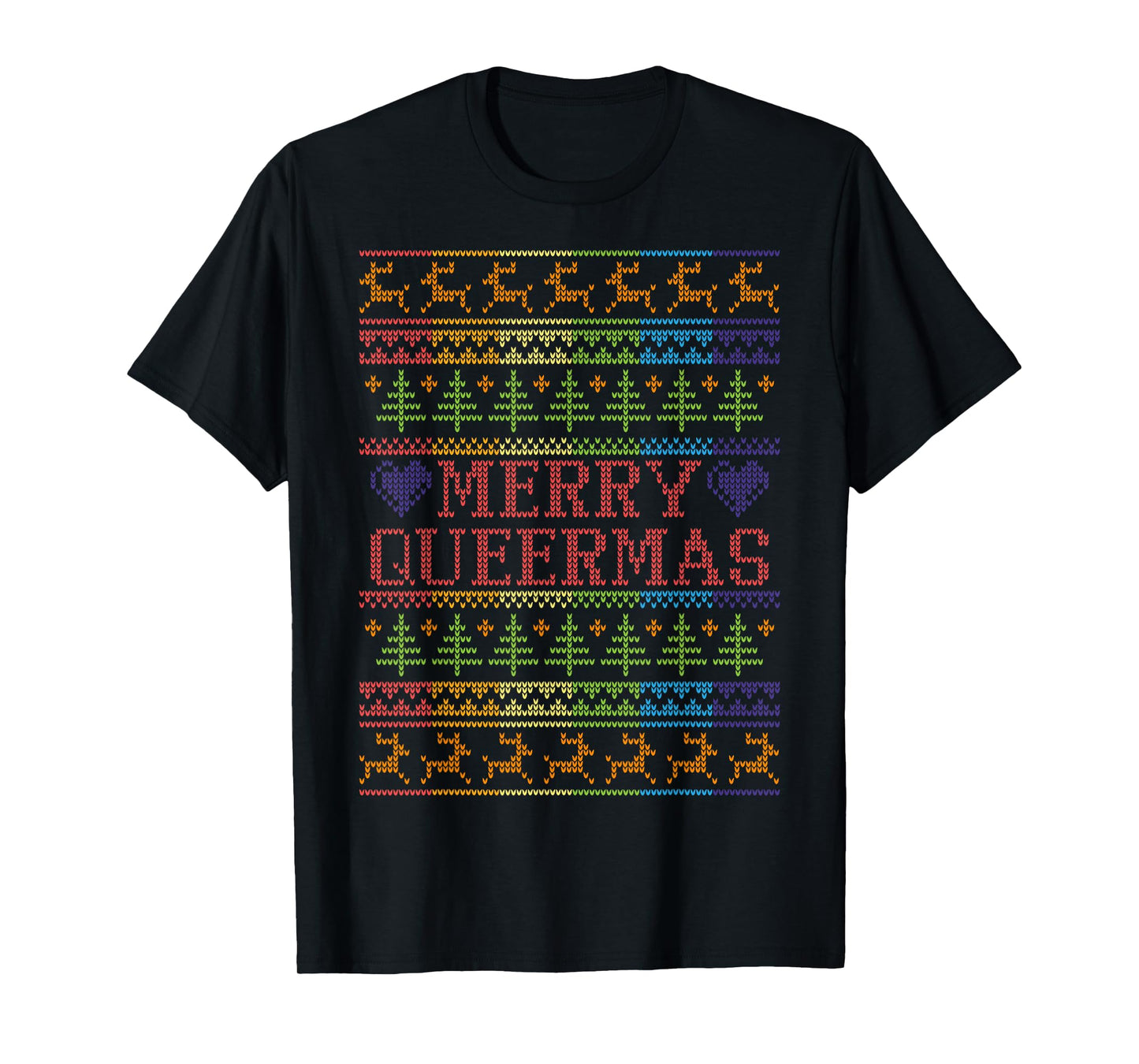180g pure cotton round neck single-sided printed T-shirt, Merry Queermas gay pride Christmas sweater LGBT Christmas holiday T-shirt, casual T-shirts for men and women, perfect T-shirt for holiday gifts, Christmas gifts, 2025 gifts, New Year gifts