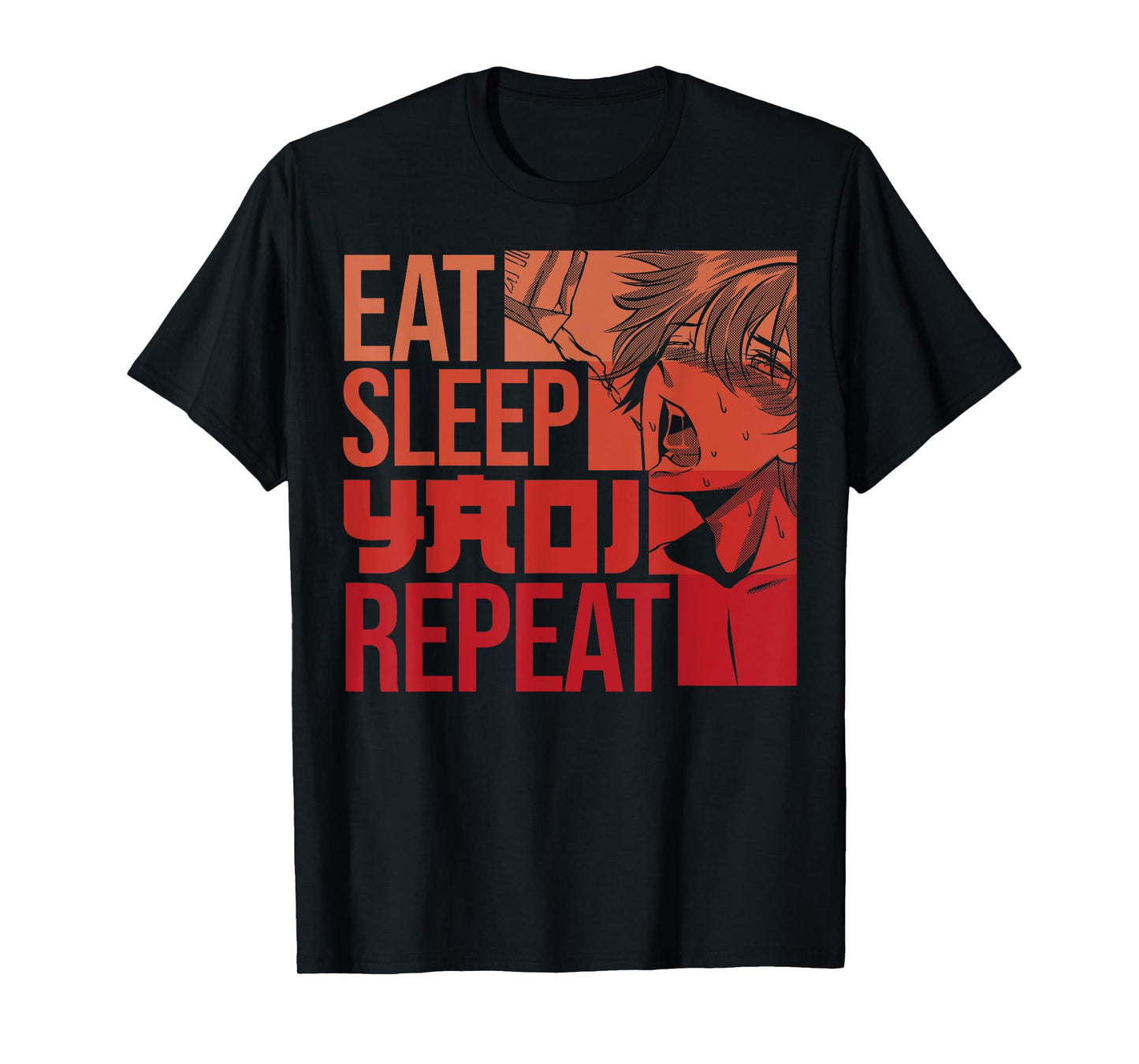 180g pure cotton round neck single-sided printed T-shirt, Eat Sleep Yaoi Repeating Gay Anime T-shirt, Casual T-shirt for men and women, Perfect T-shirt for holiday gifts, Christmas gifts, 2025 gifts, New Year gifts