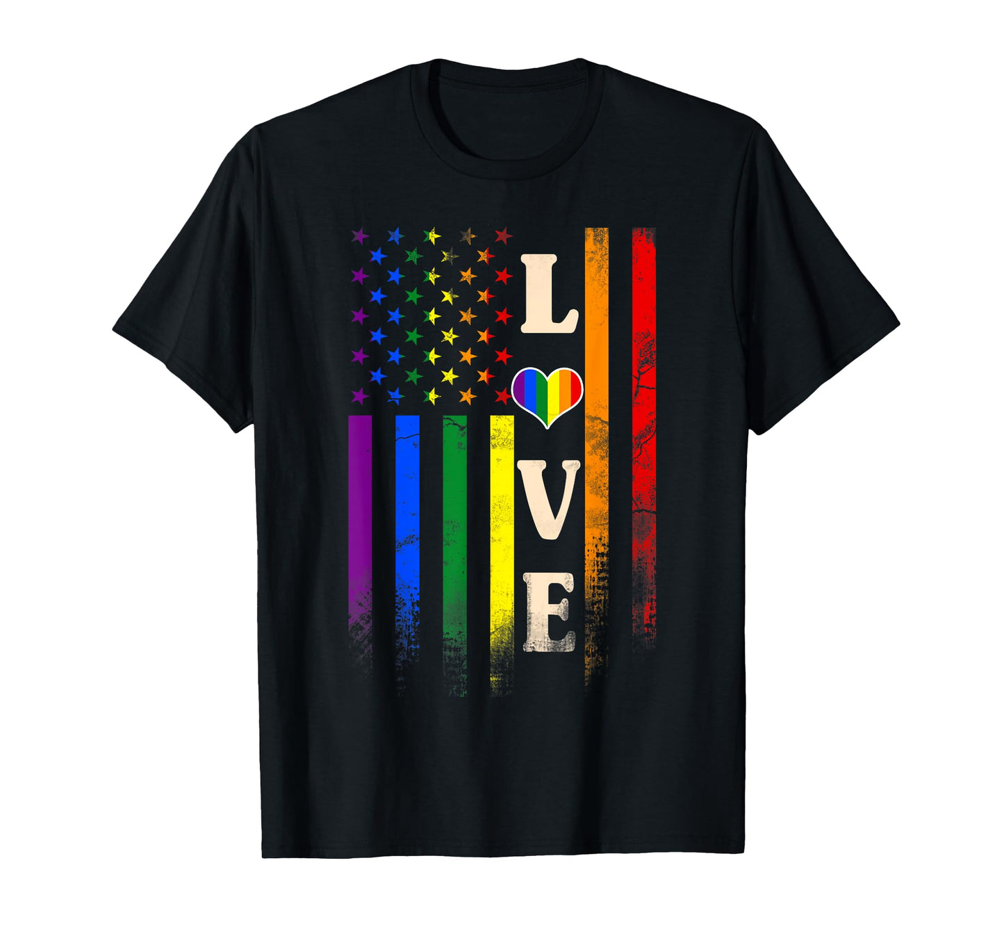 180g pure cotton round neck single side printed t-shirt, love gay pride rainbow American flag t-shirt, casual t-shirt for men and women, perfect t-shirt for holiday gifts, Christmas gifts, 2025 gifts, New Year gifts