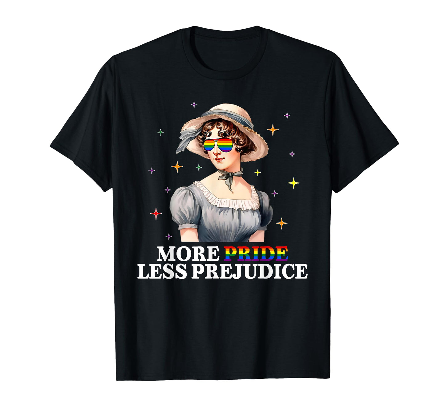 180g pure cotton round neck single side printed T-shirt, more pride less prejudice rainbow LGBT gay pride parade T-shirt, casual T-shirt for men and women, perfect T-shirt for holiday gifts, Christmas gifts, 2025 gifts, New Year gifts