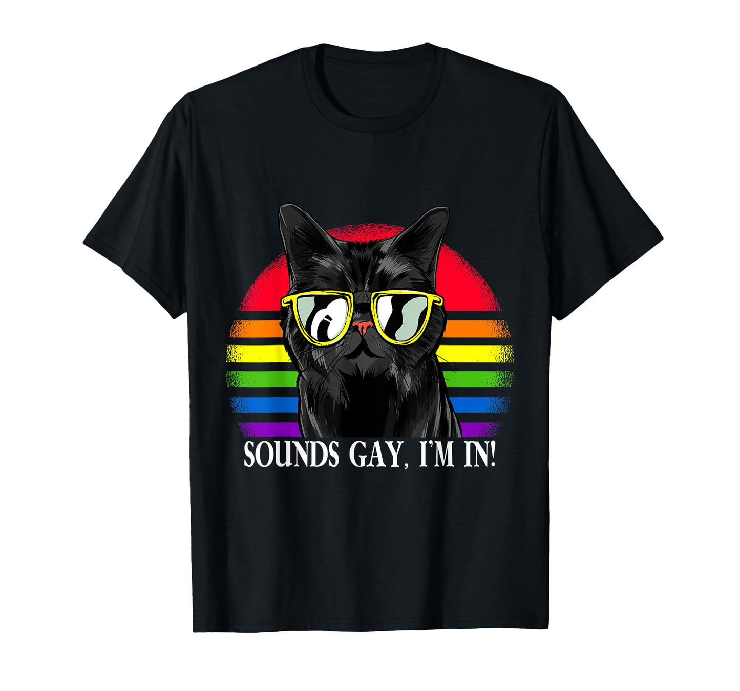 180g pure cotton round neck single side printed t-shirt, sounds gay, I participate in LGBT cat pride month t-shirt, casual t-shirts for men and women, perfect t-shirt for holiday gifts, Christmas gifts, 2025 gifts, New Year gifts
