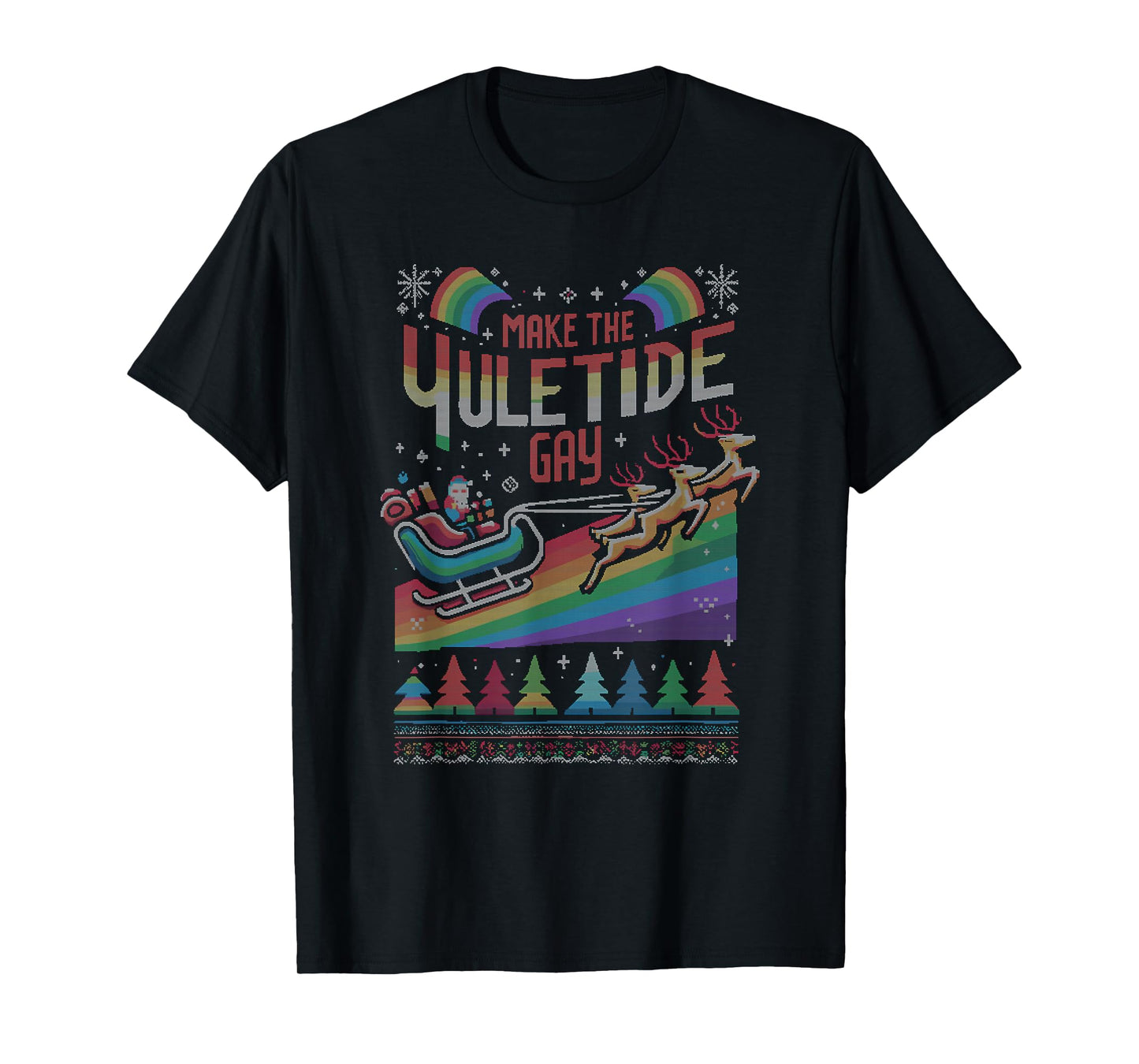 180g pure cotton round neck single side printed t-shirt, ugly christmas LGBTQ pride Santa Claus made Christmas gay t-shirt, casual t-shirts for men and women, perfect t-shirt for holiday gift, Christmas gift, 2025 gift, New Year gift