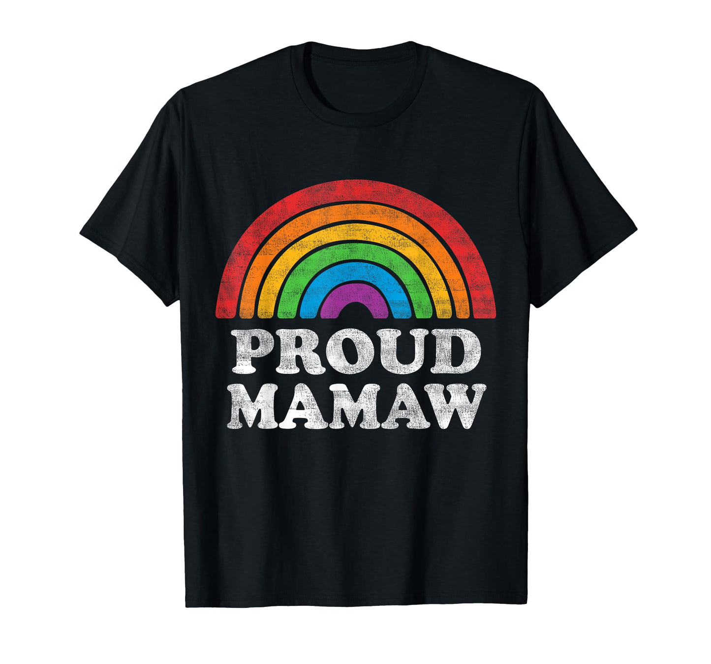 180g pure cotton round neck single side printed T-shirt, Proud Mamaw LGBTQ Rainbow Support LGBT Gay Pride Month T-shirt, Casual T-shirt for men and women, Perfect T-shirt for holiday gifts, Christmas gifts, 2025 gifts, New Year gifts